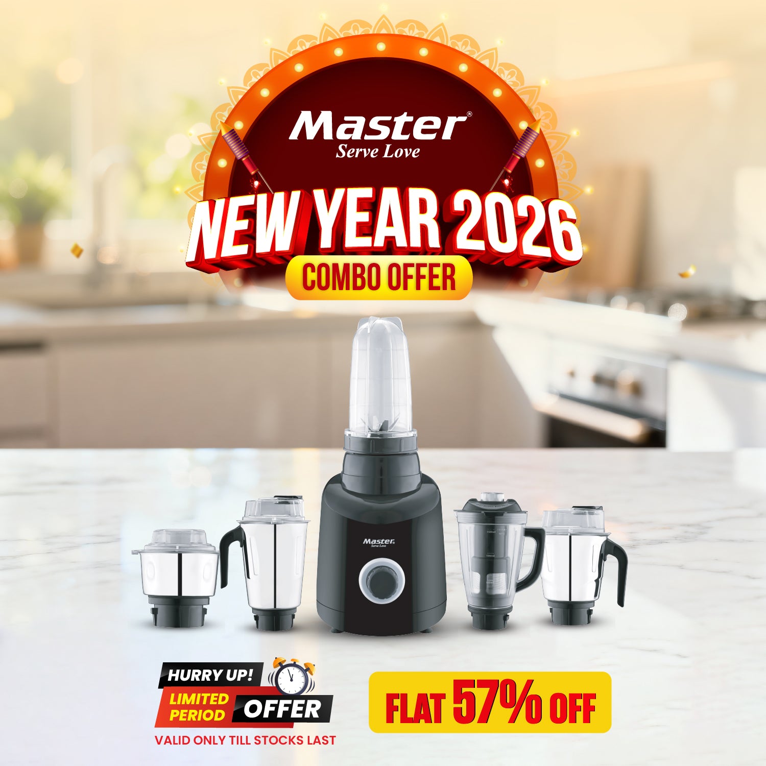 Wonder 850 W Mixer Grinder with 5 Jars