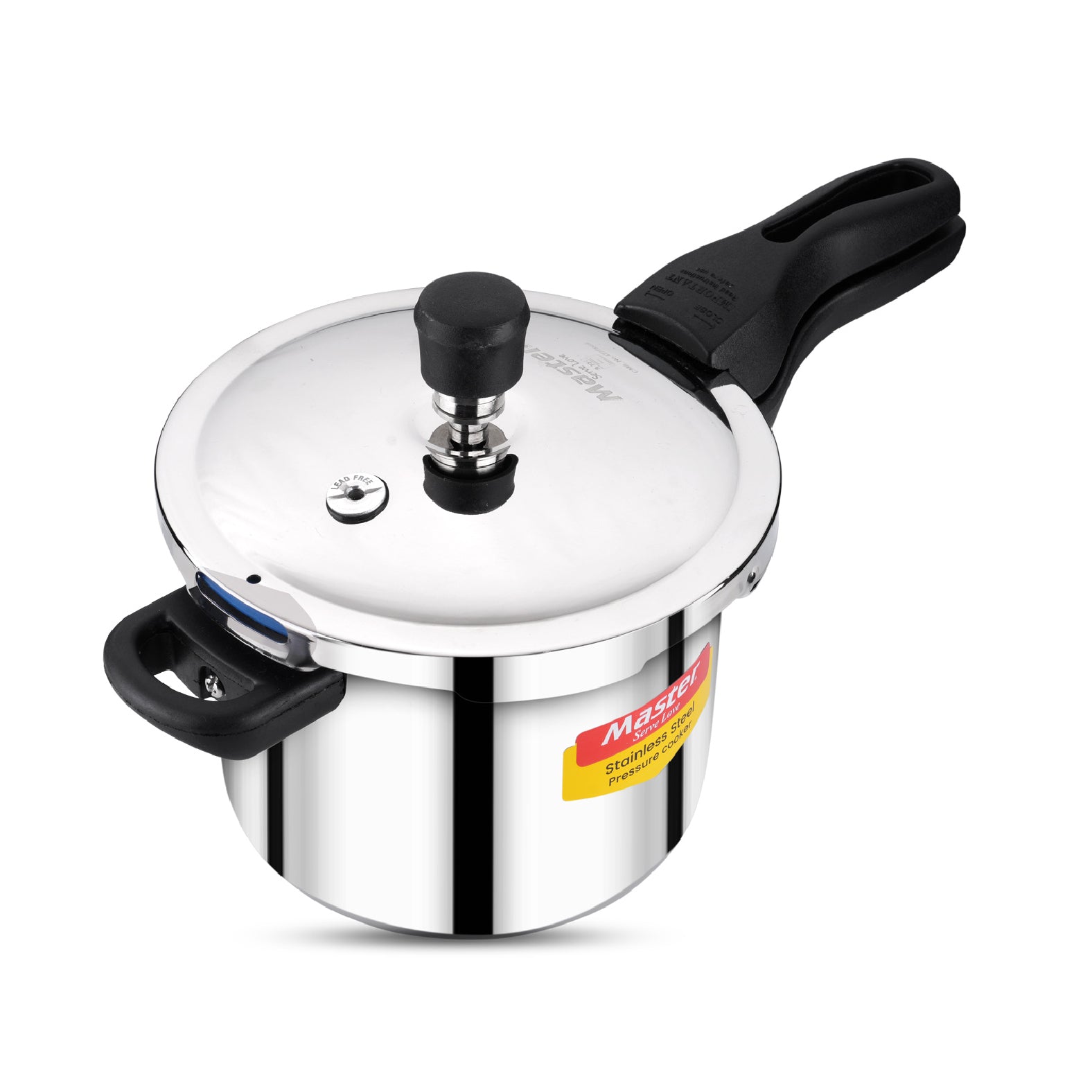 Amora 3L Stainless Steel Flat Outer Lid Pressure Cooker - Induction Base