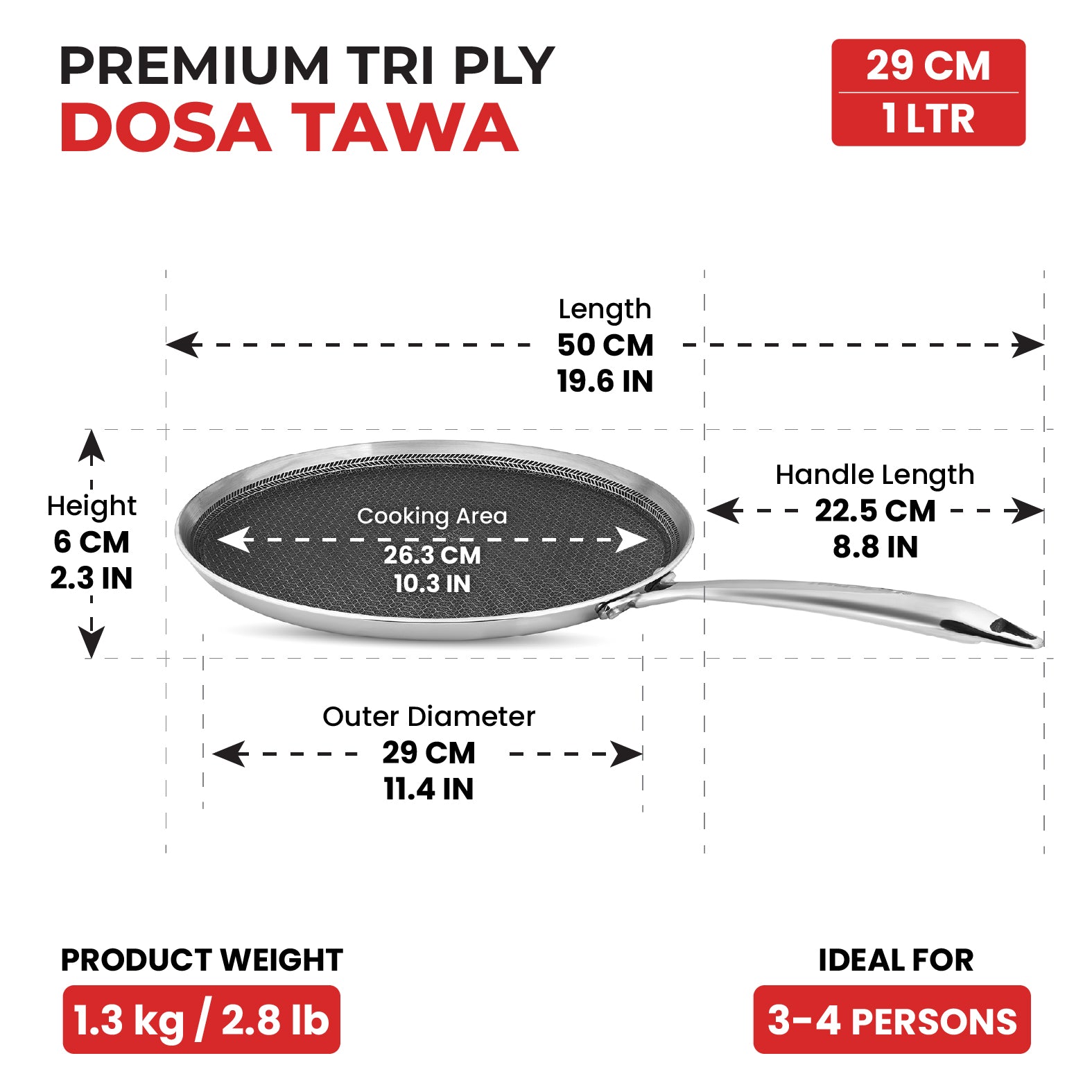 Titan Pro 29cm Dosa Tawa - Master
