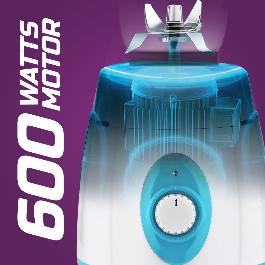 Charly PRO 600W Mixer Grinder with 3 Jars (Blue) - Master