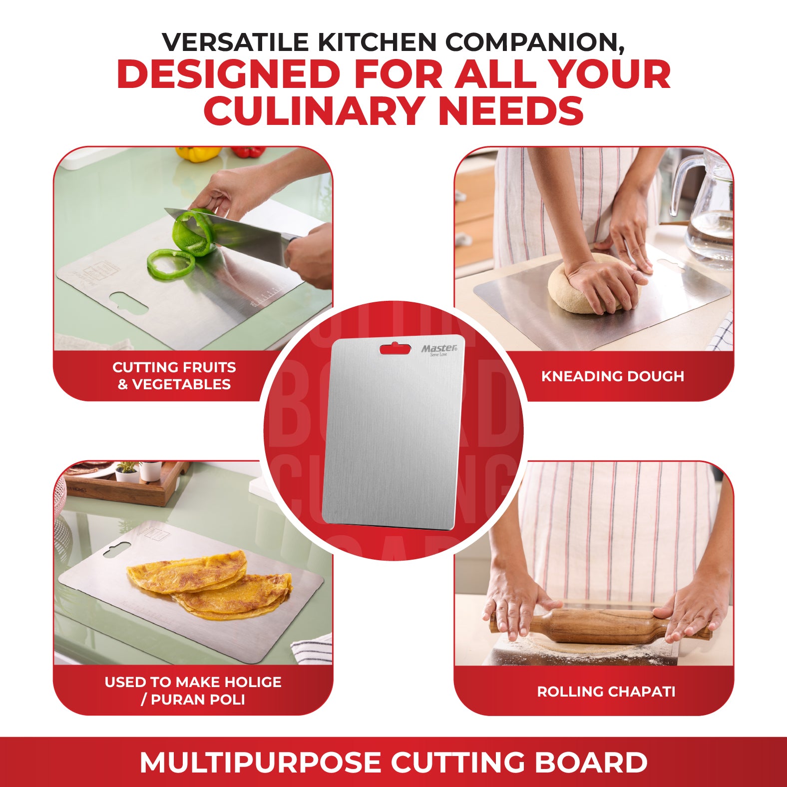 Slice Stainless Steel Cutting Board - Small - Master