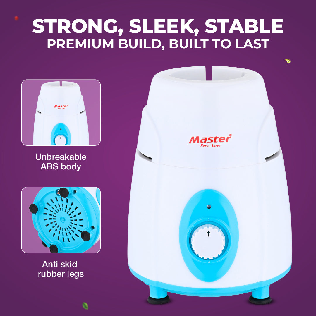 Charly PRO 600W Mixer Grinder with 3 Jars (Blue) - Master