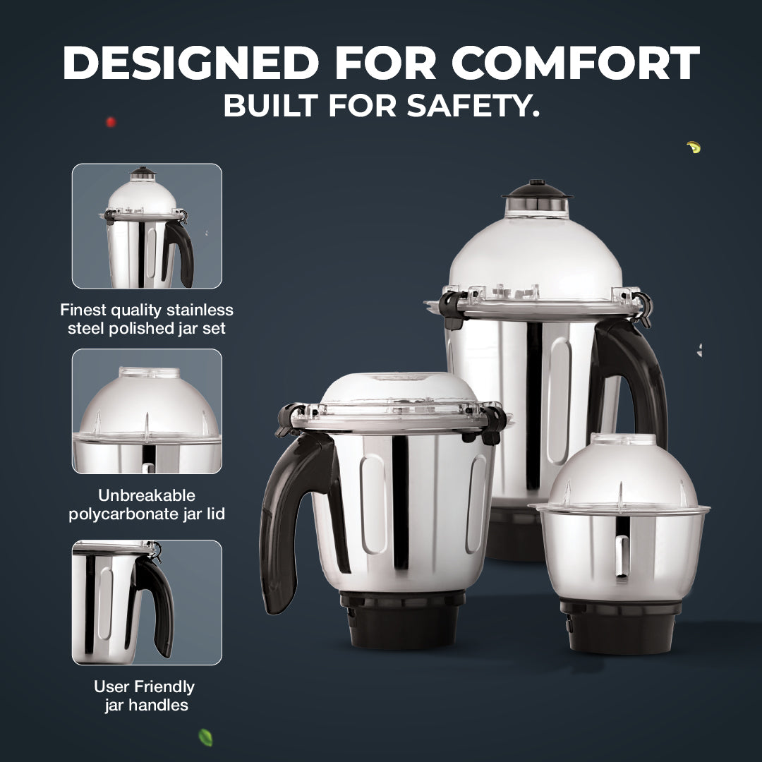 Stenova 1000 W Mixer Grinder with 4 Jars - Master