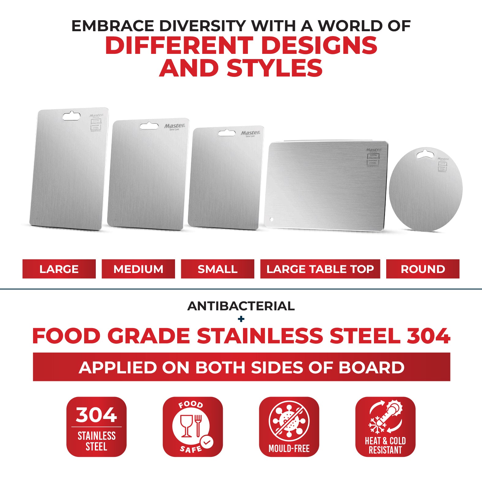Slice Stainless Steel Cutting Board - Large - Master
