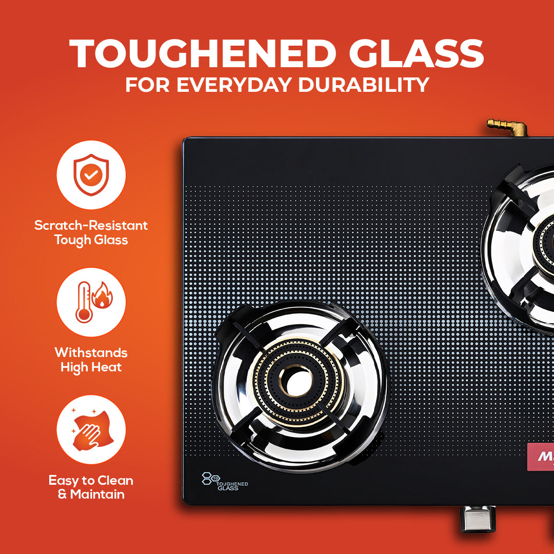 Cyclo PRO 3 Burner Jumbo Glass Top Gas Stove - Master