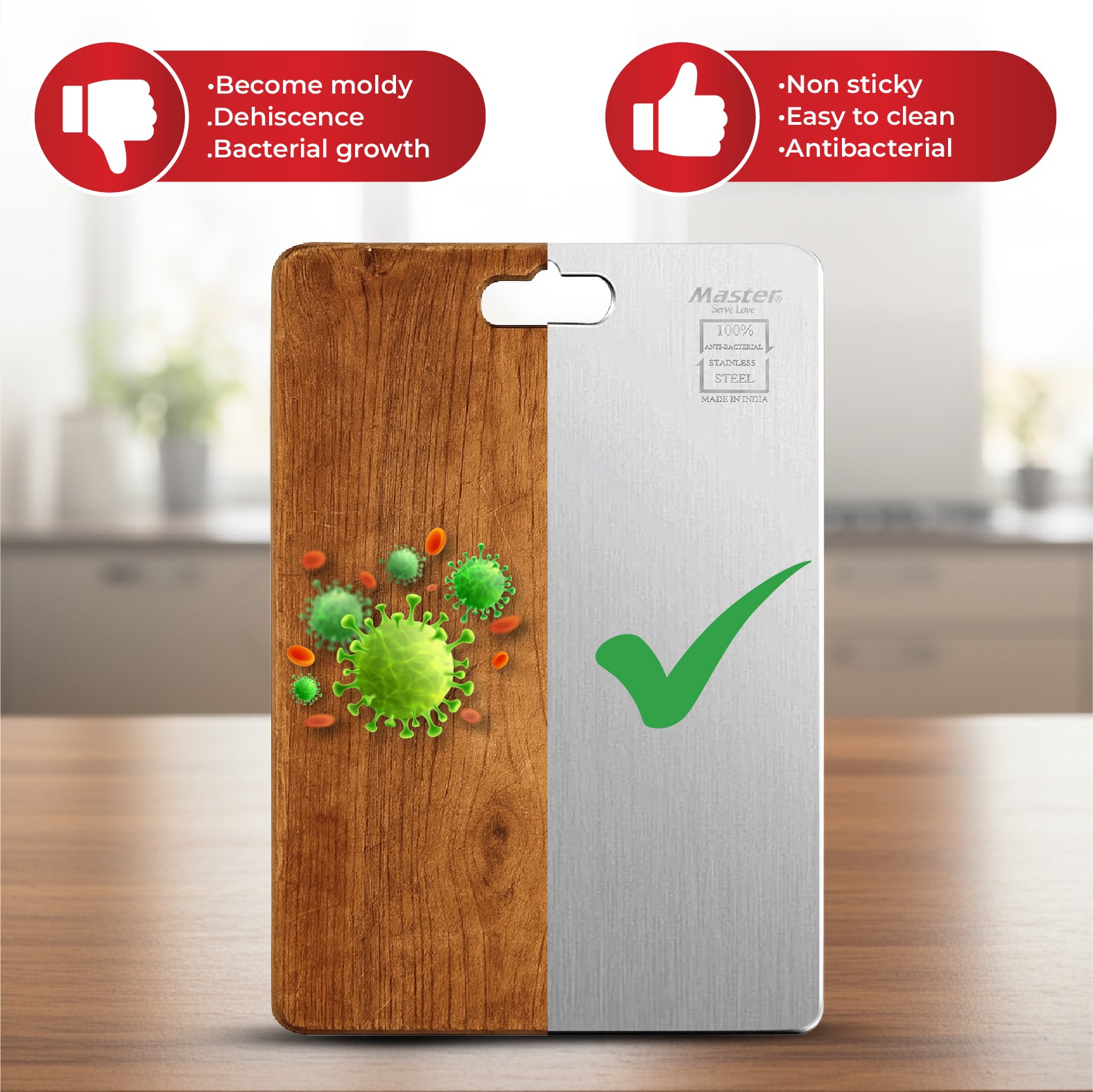 Slice Stainless Steel Cutting Board - Large - Master