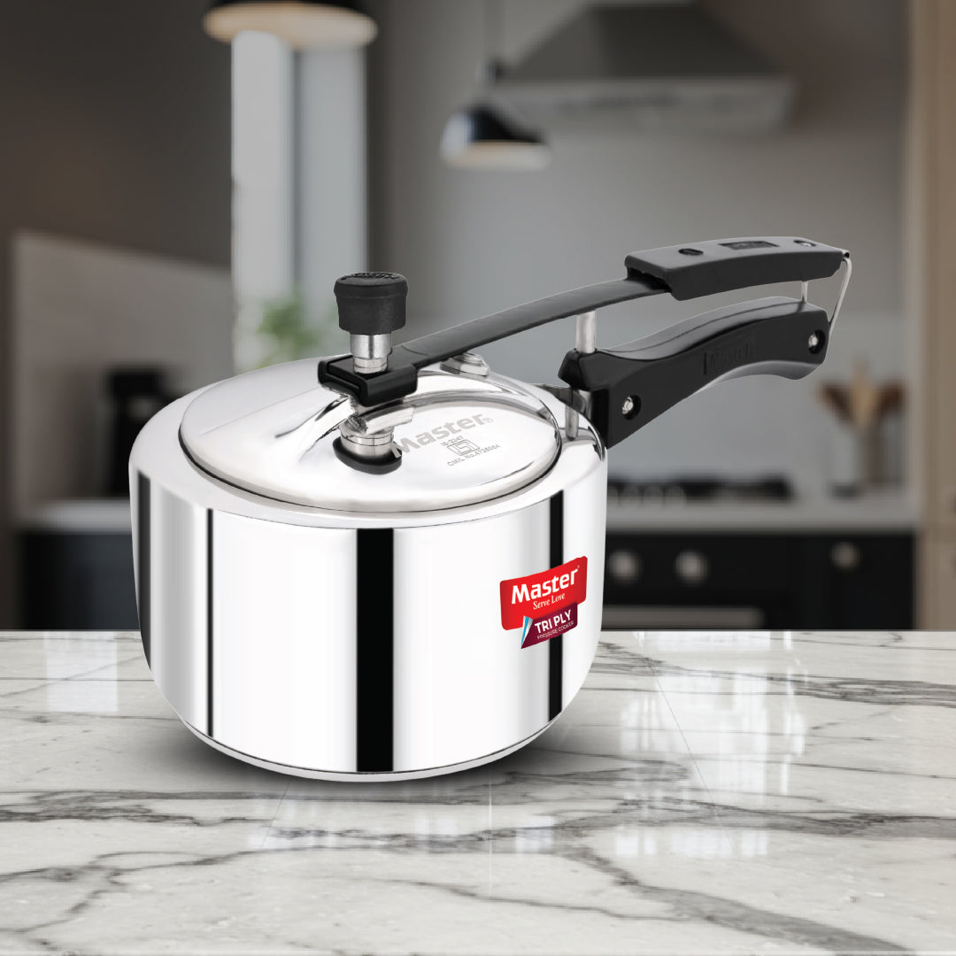 Ferrox 2L Triply Inner Lid Pressure Cooker - Induction Base - Master