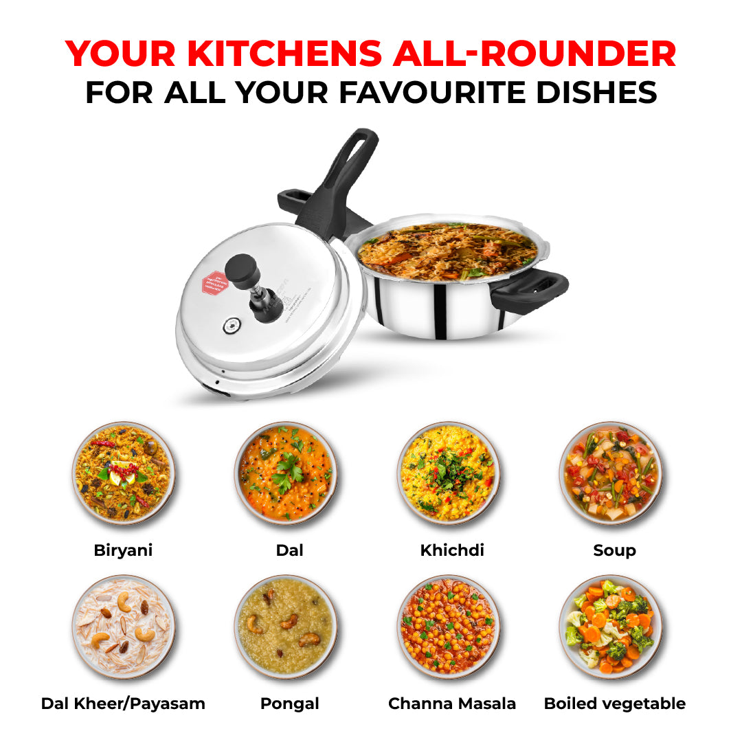 Triplica 3L Triply Outer Lid Junior Pressure Pan - Induction Base - Master