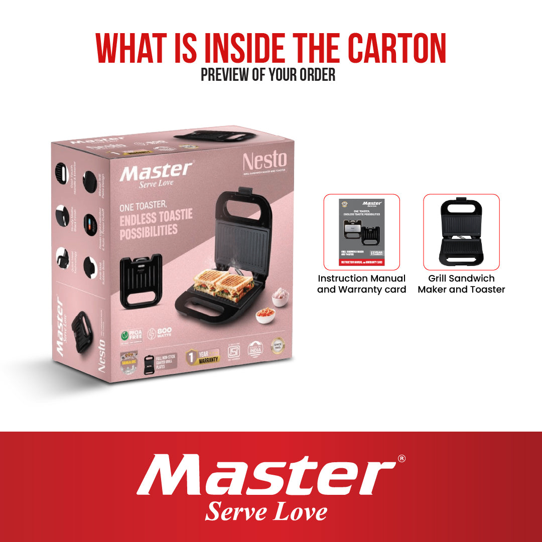 Nesto Grill Sandwich Maker & Toaster - Master