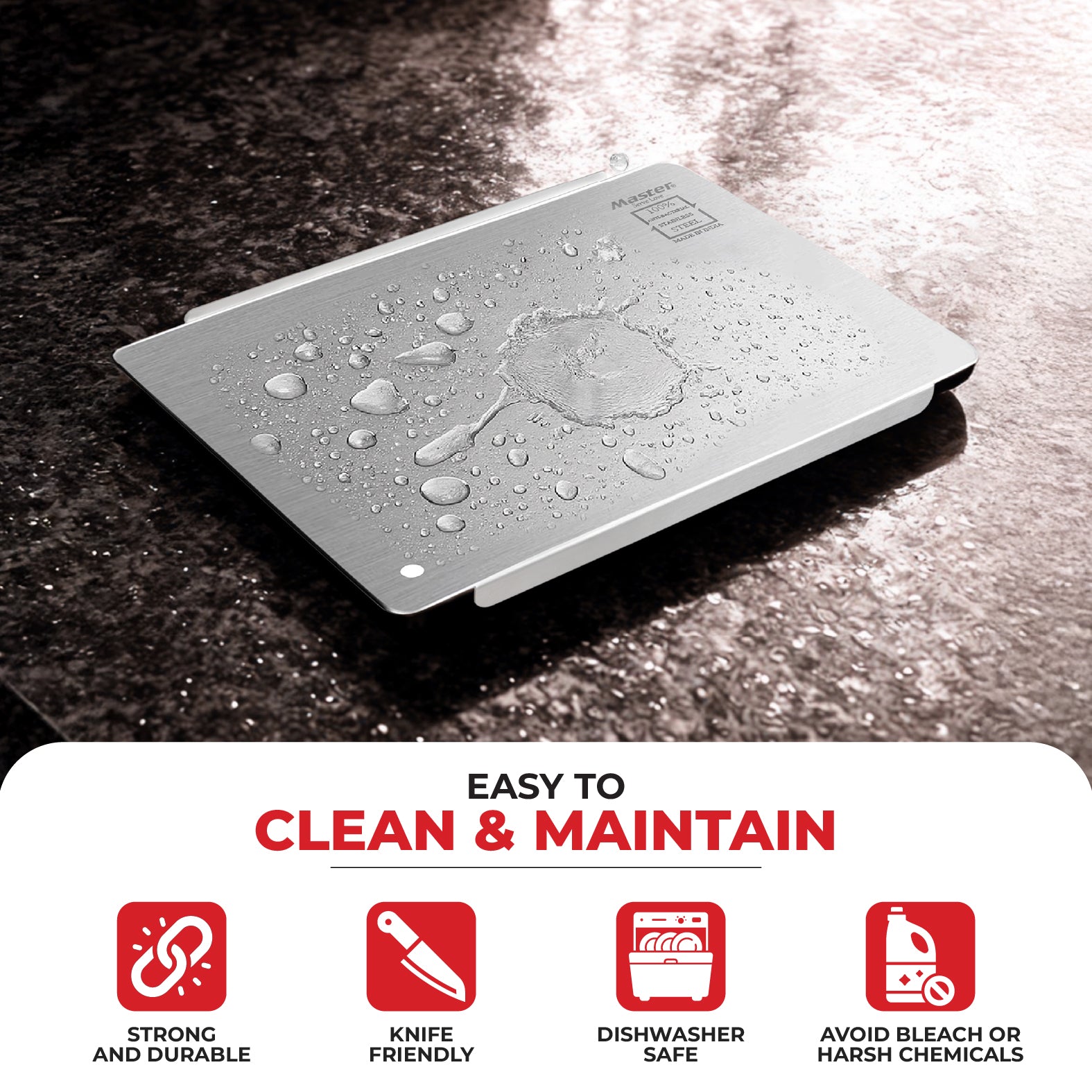 Slice Stainless Steel Cutting Board - Large Table Top - Master