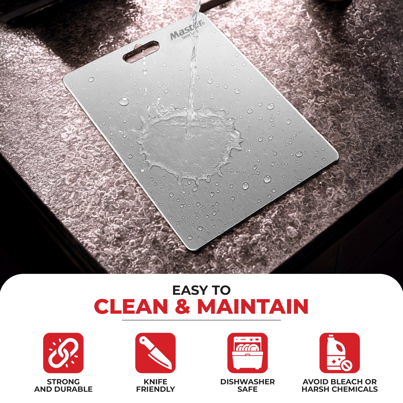 Slice Stainless Steel Cutting Board - Small - Master