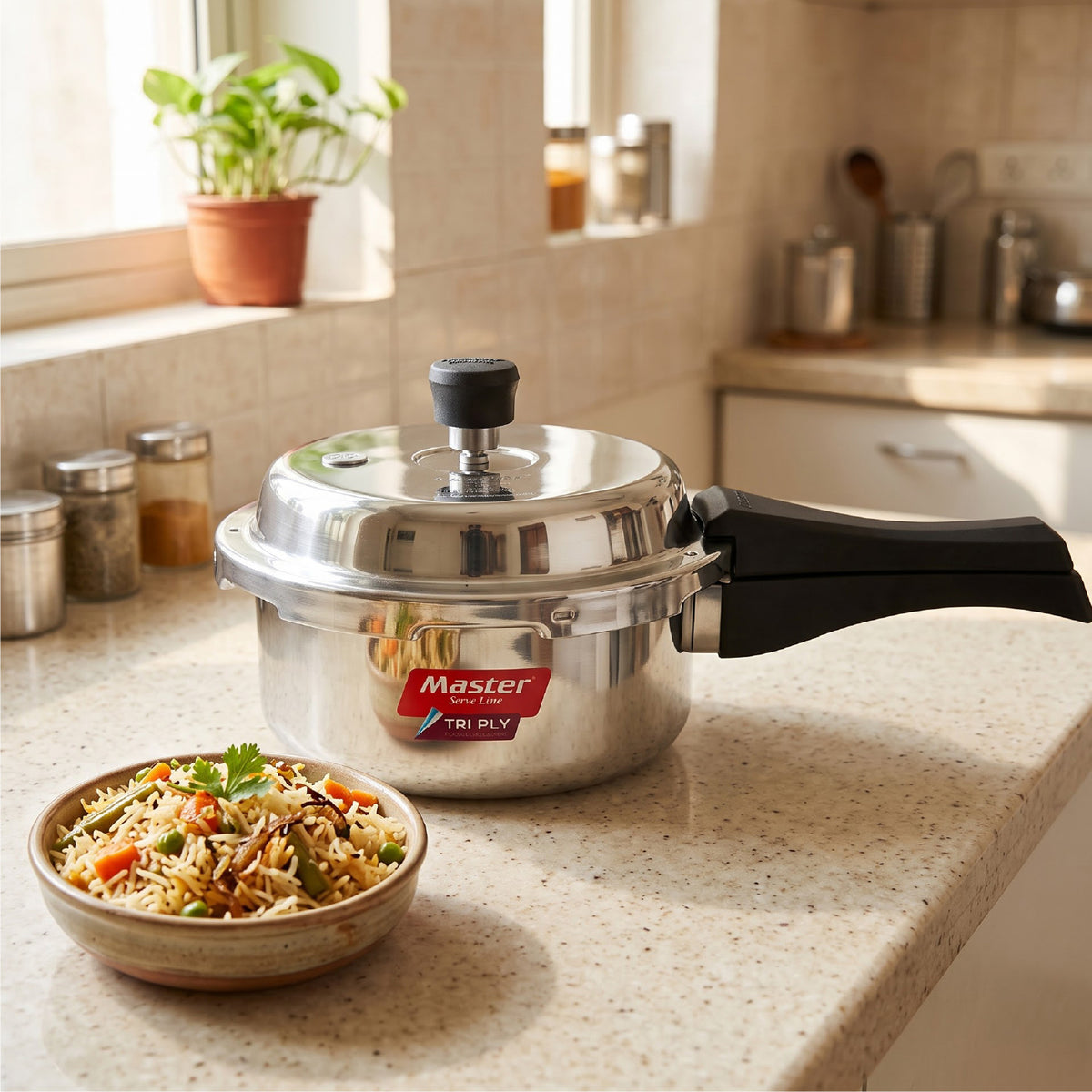 Triva Tri-Ply Wide Body Outer Lid Pressure Cooker – 2 L