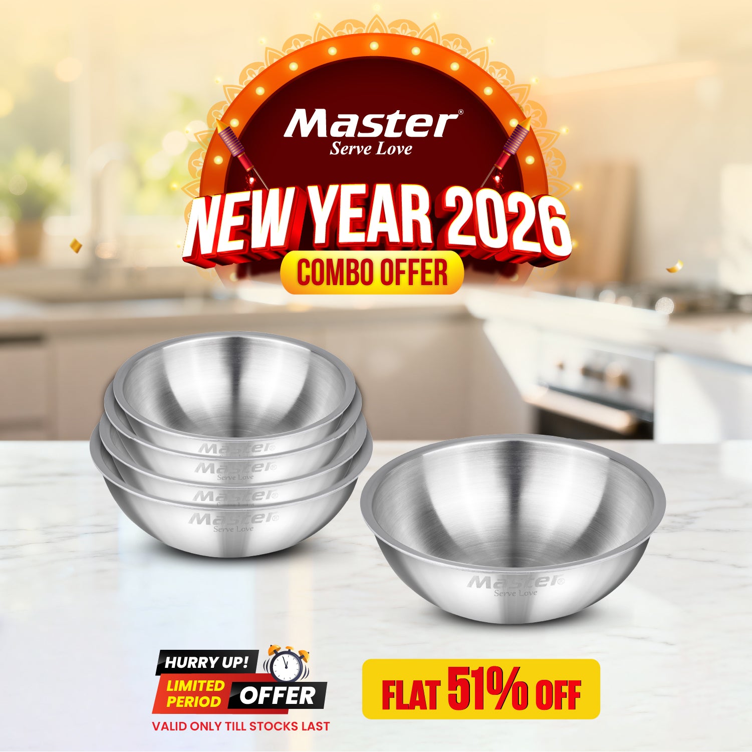 Titan Triply Taasla 18cm + 20cm + 22cm + 24cm + 26cm (5 pcs Set)