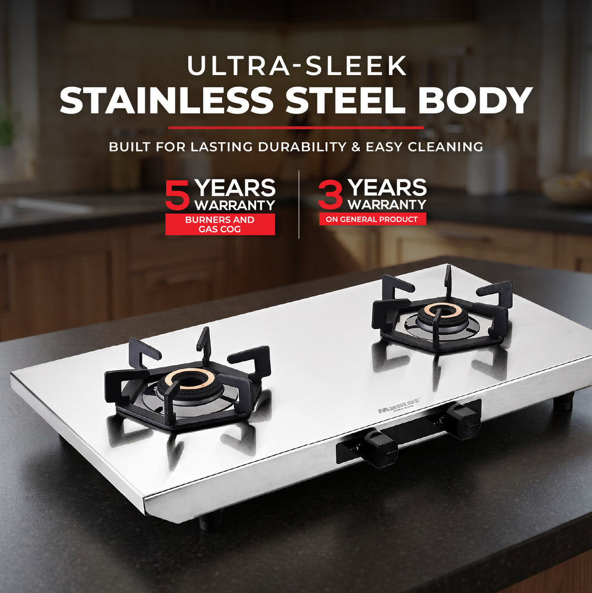 Altis Premium Stainless Steel LPG Gas Stove – 2 Burner