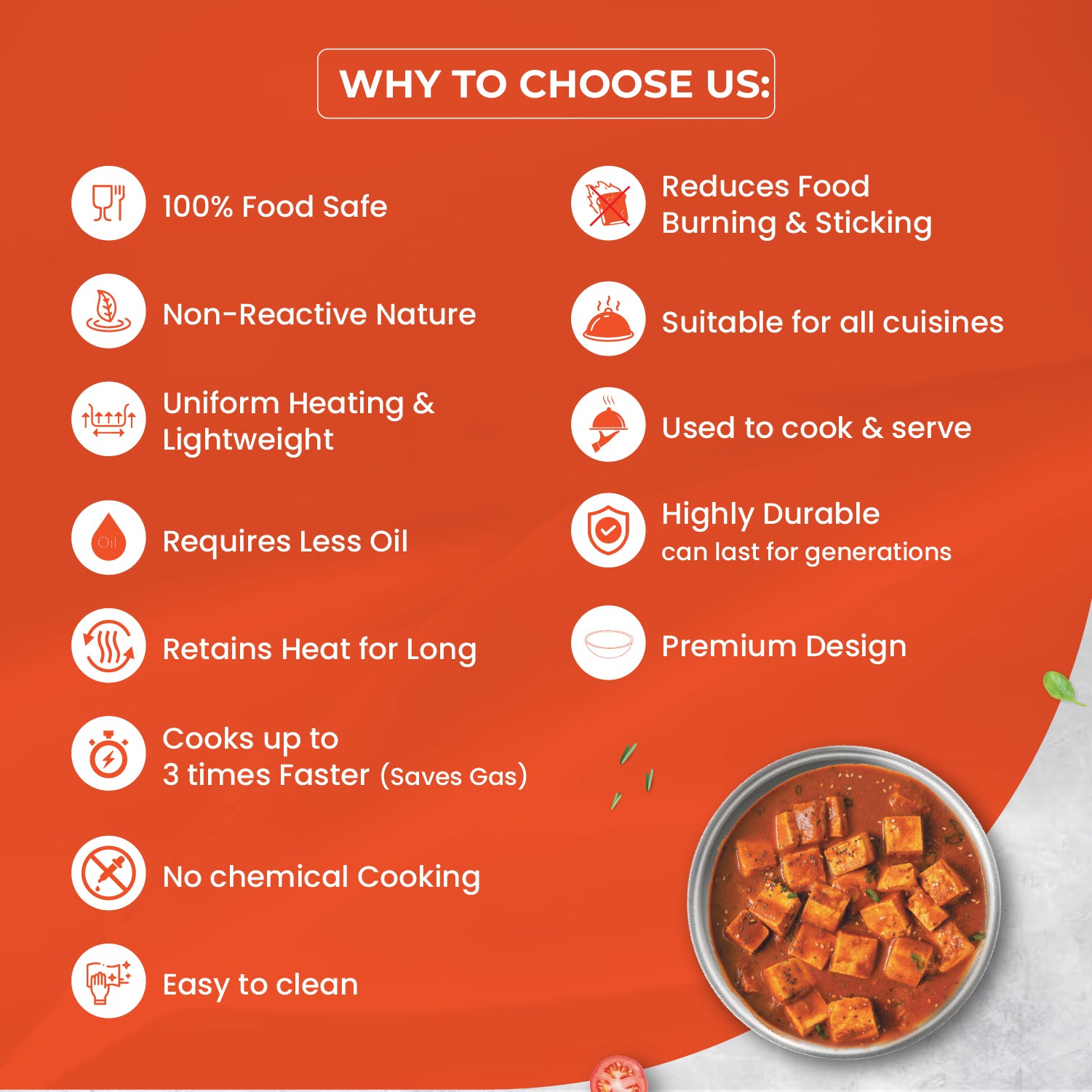 Titan Triply Taasla 18cm + 20cm + 22cm + 24cm + 26cm (5 pcs Set)