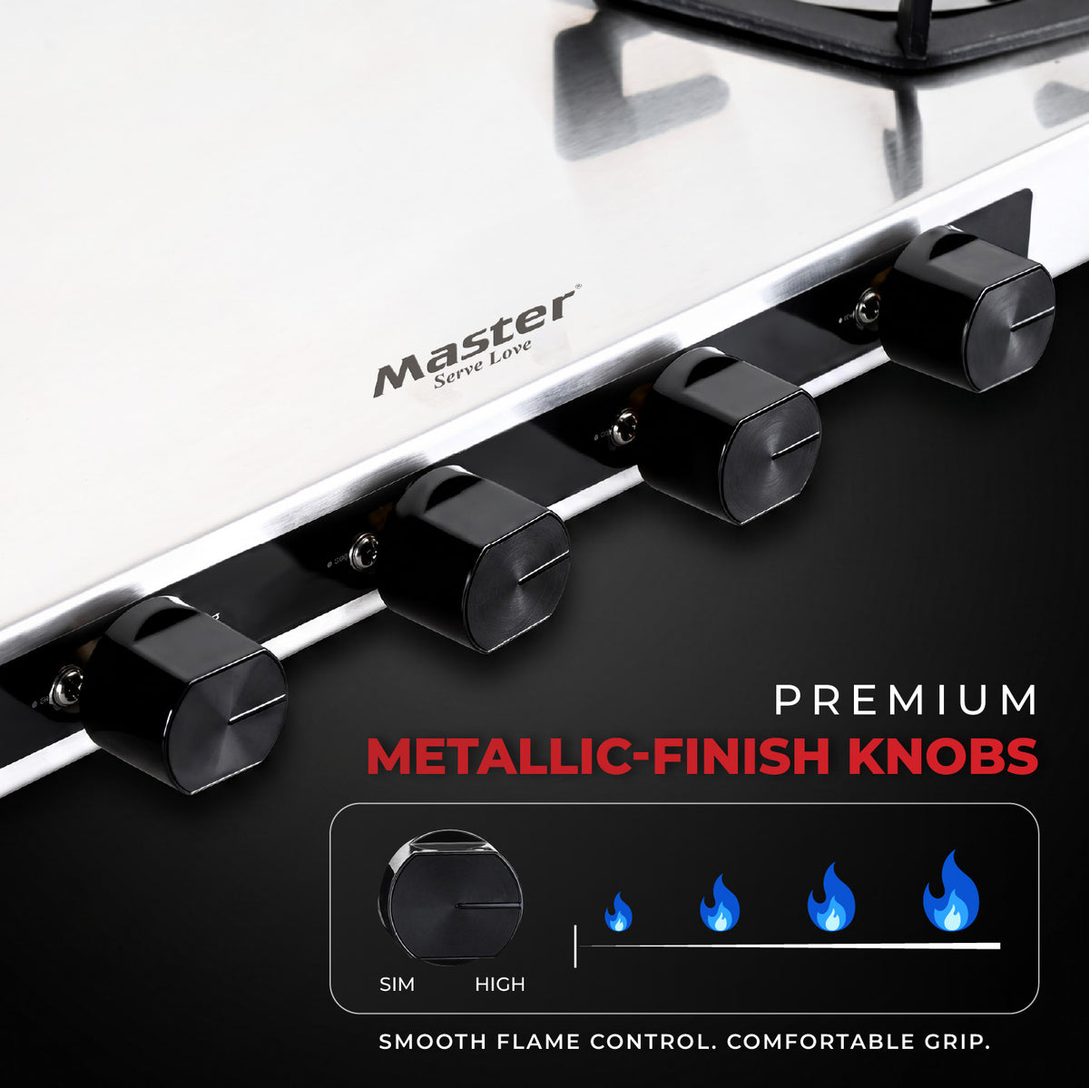 Altis Premium Stainless Steel LPG Gas Stove with Jumbo Burner – 4 Burner