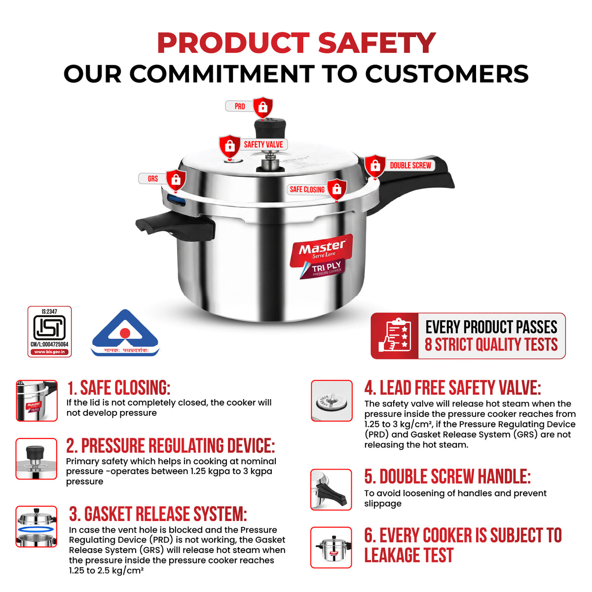Triva Tri-Ply Wide Body Outer Lid Pressure Cooker – 5 L