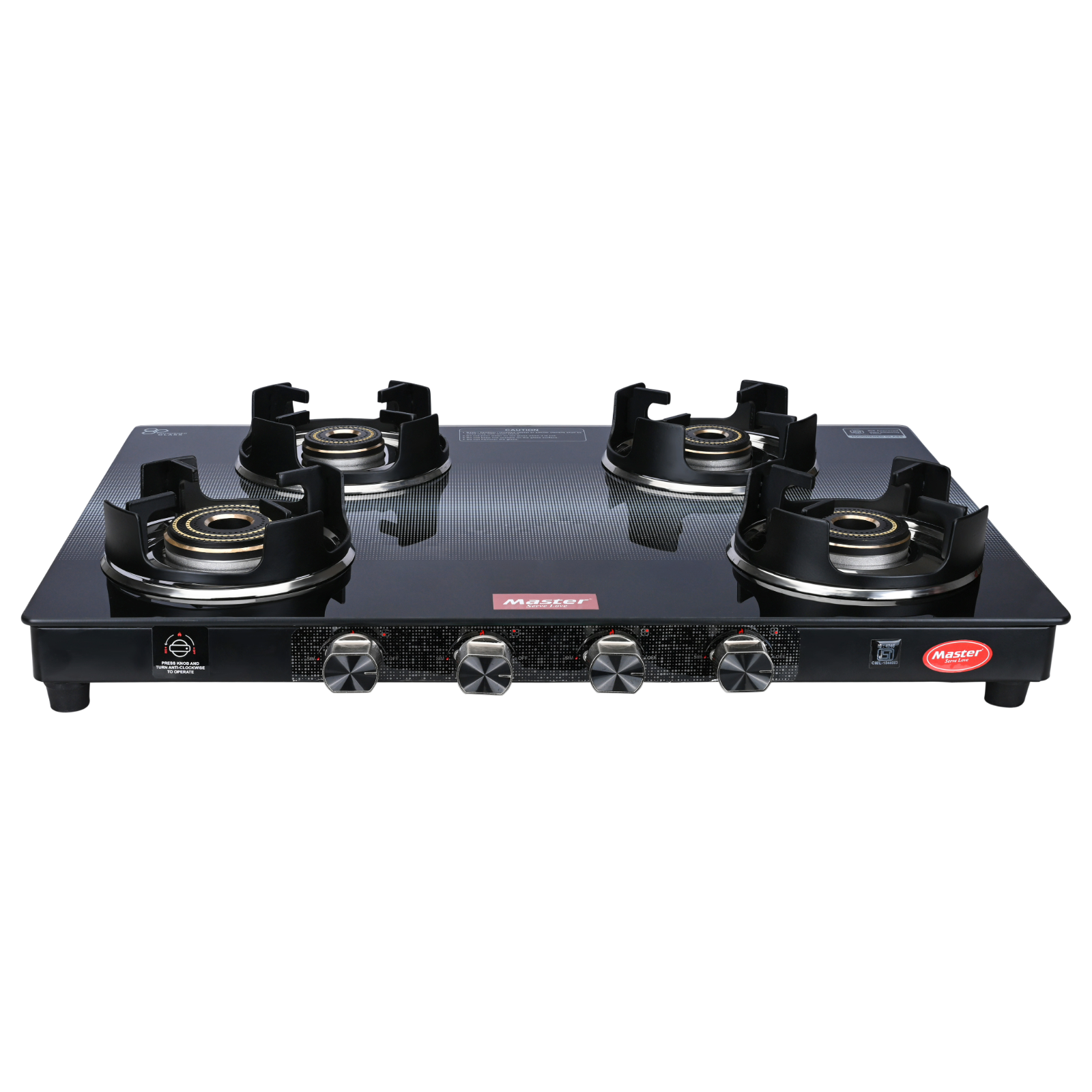 Cyclo 4 Burner Jumbo Glass Top Gas Stove