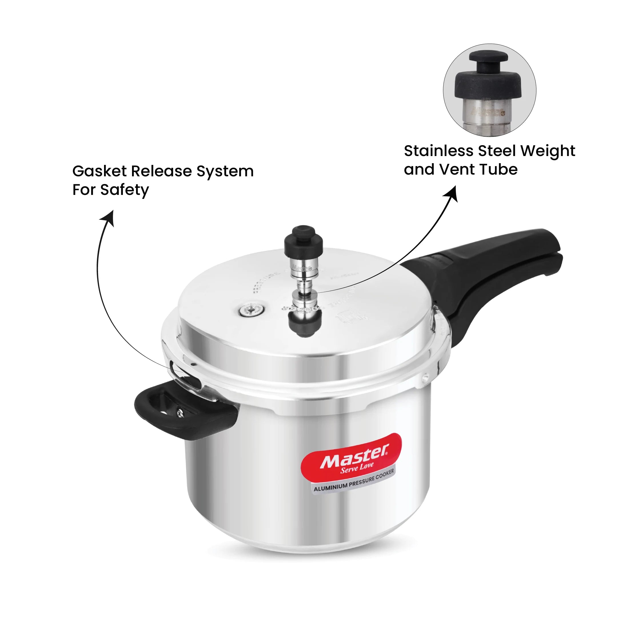 Perfect Aluminium Outer Lid Pressure Cooker Combo - 5L + 3L + 2L Pan