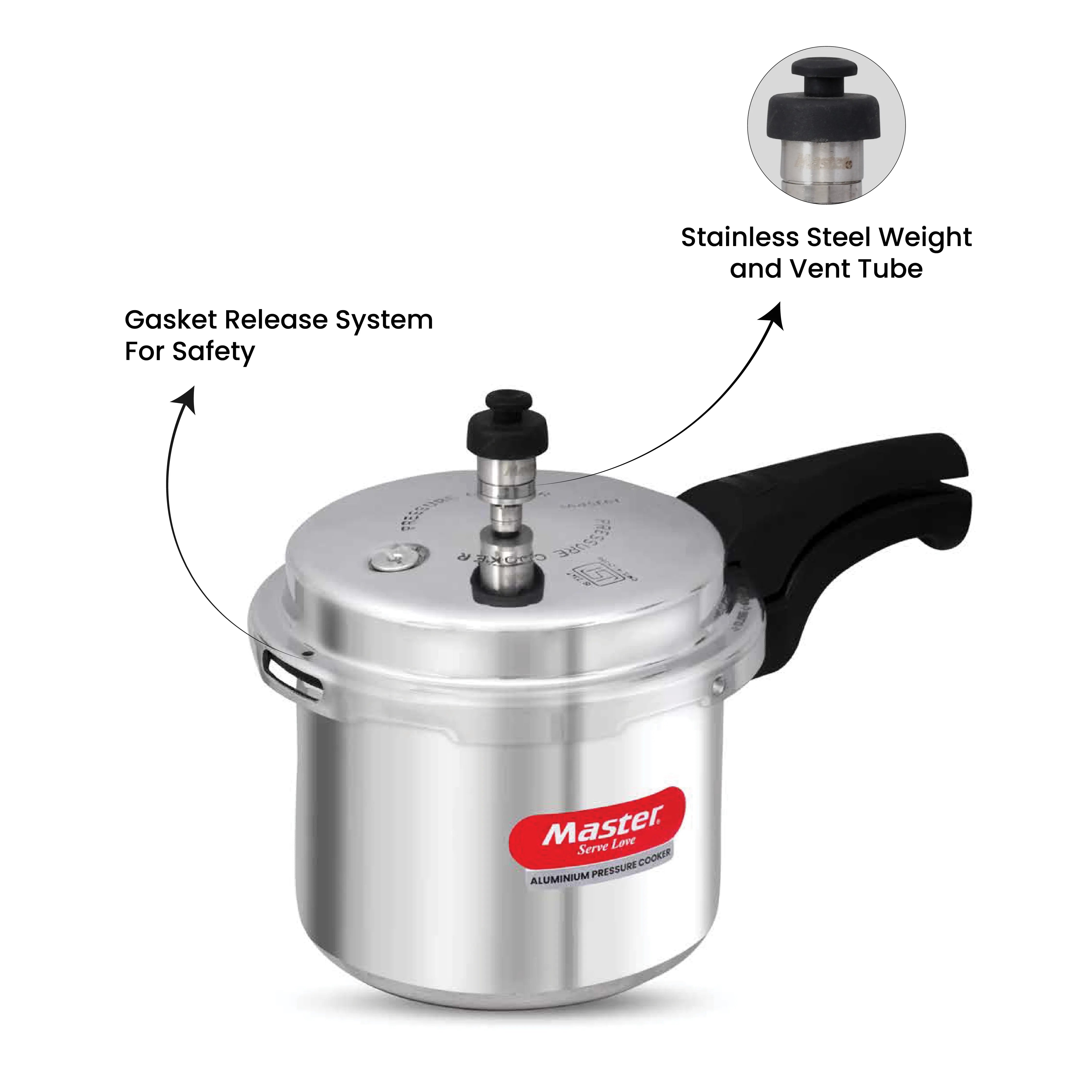 Perfect Aluminium Outer Lid Pressure Cooker Combo - 3L + 2L Pan - Induction Base