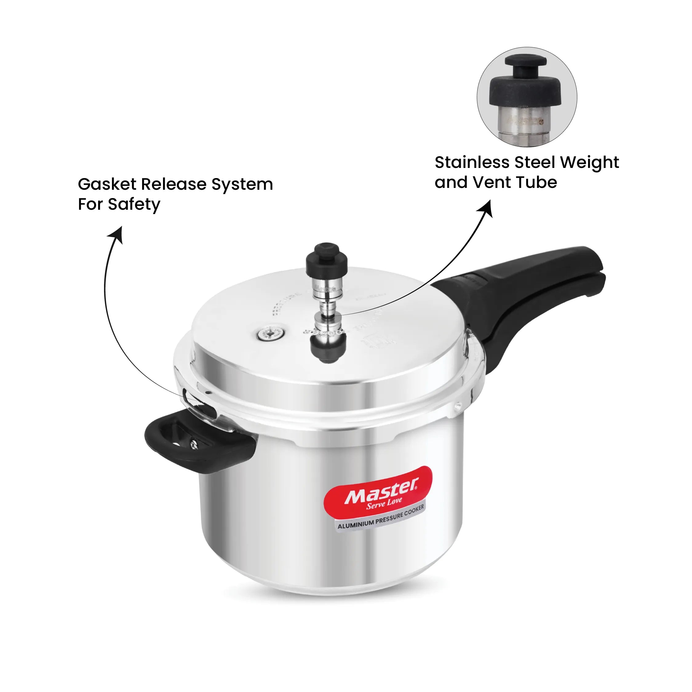 Perfect Aluminium Outer Lid Pressure Cooker Combo - 5L + 3L + 2L Pan - Induction Base