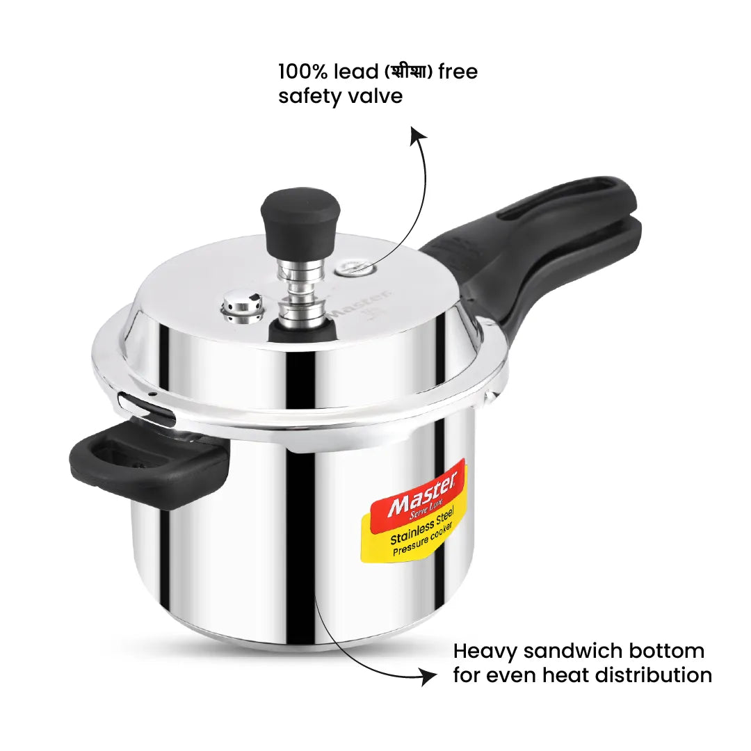 Prima 3L Stainless Steel Outer Lid Pressure Cooker