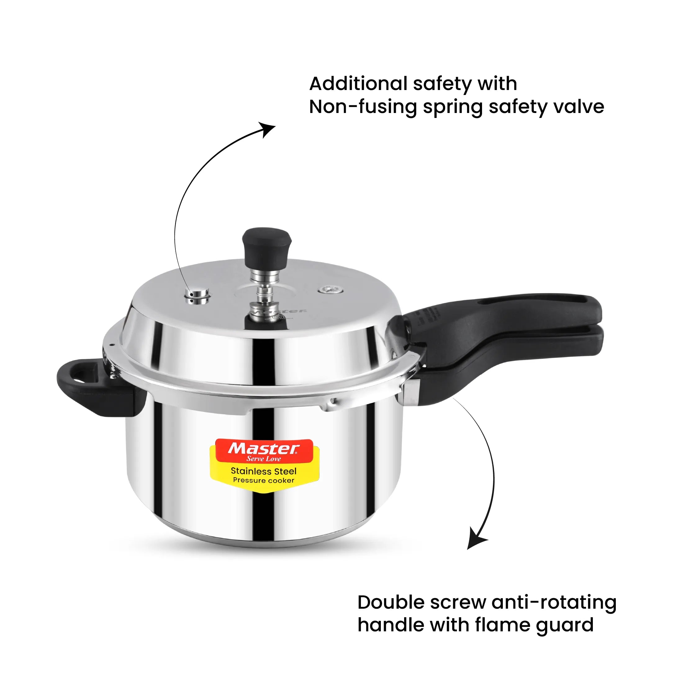 Prima 5L Stainless Steel Outer Lid Pressure Cooker - Induction Base