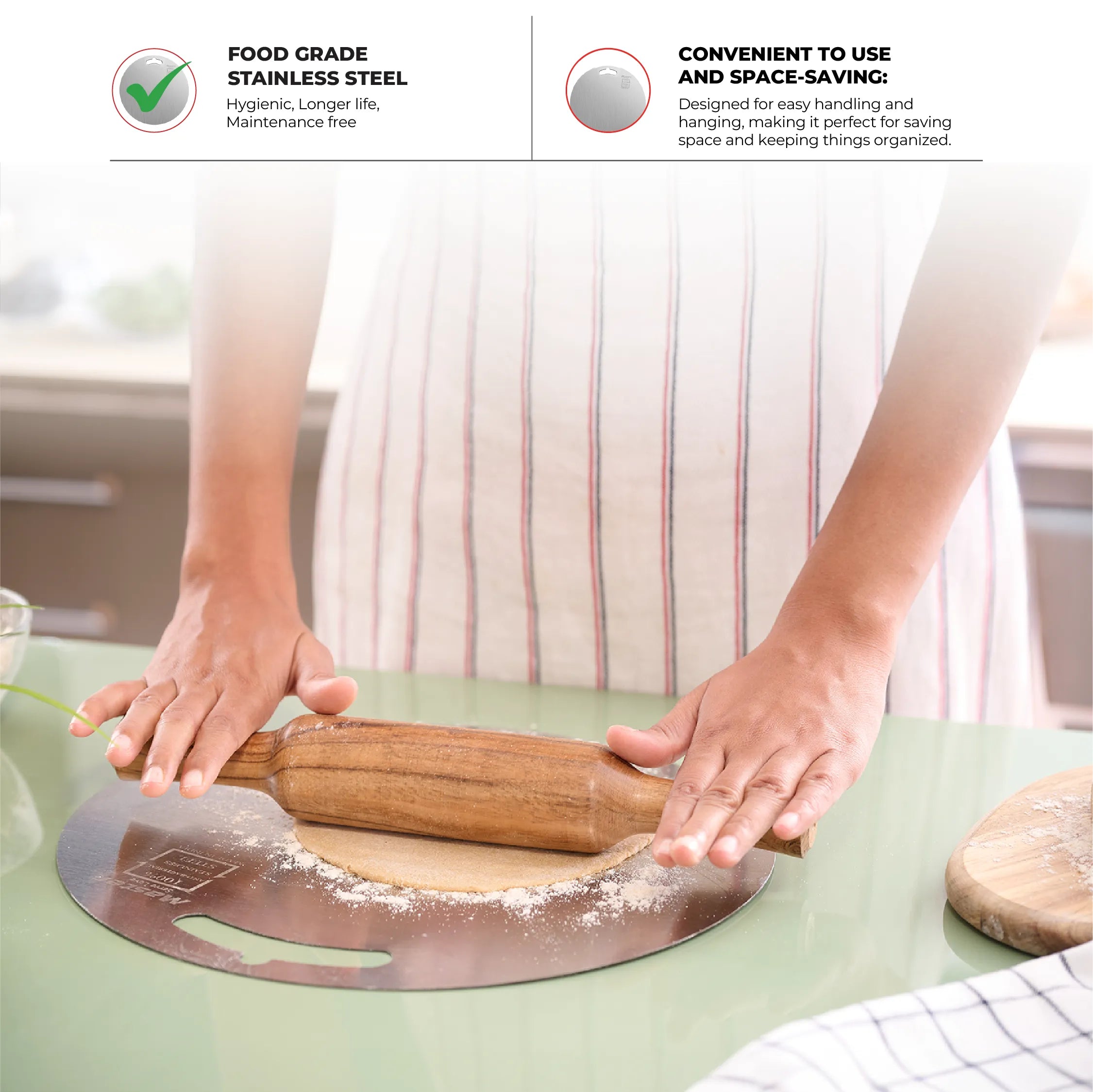 Slice Stainless Steel Cutting Board - Round