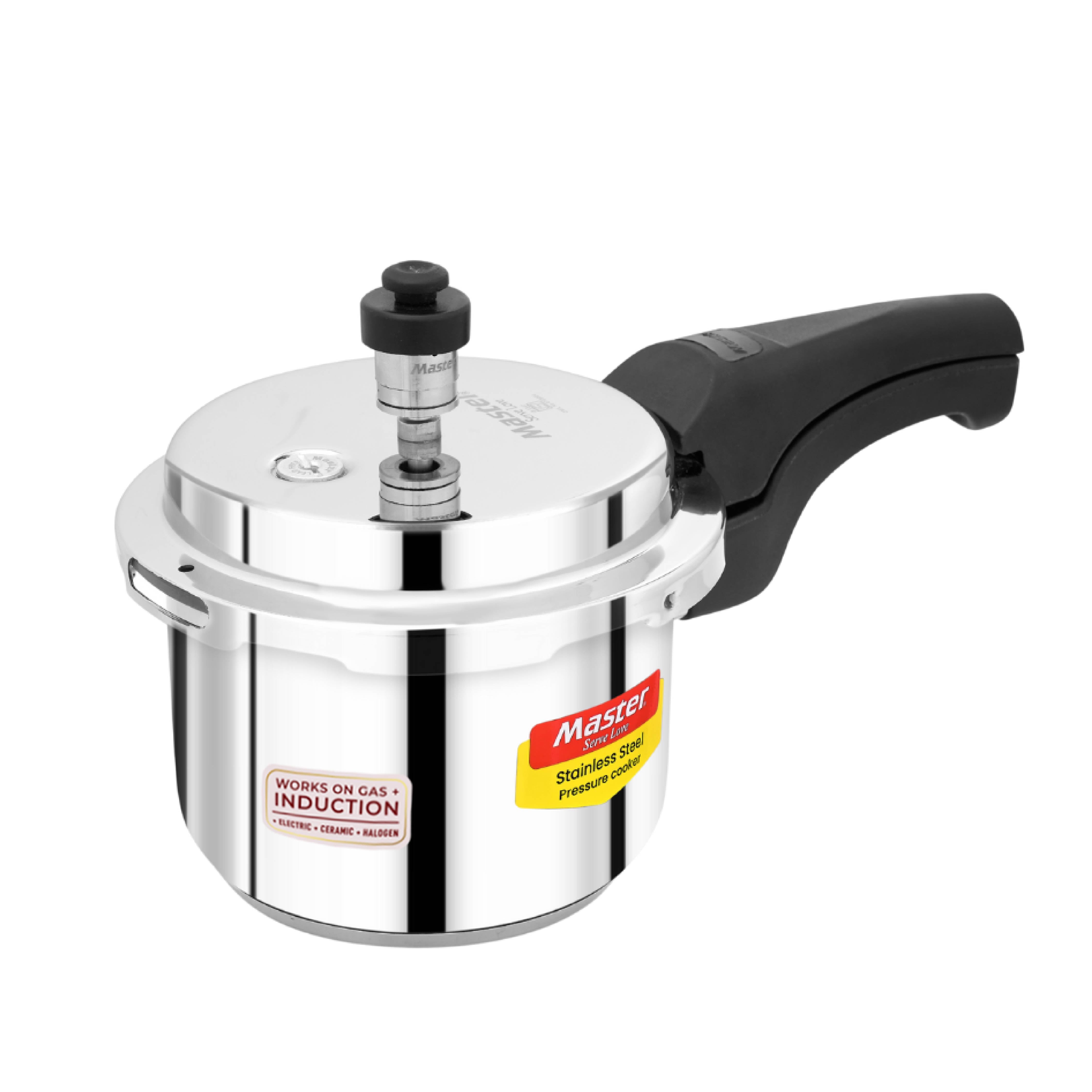 Smart 1.5L Stainless Steel Outer Lid Pressure Cooker - Induction Base