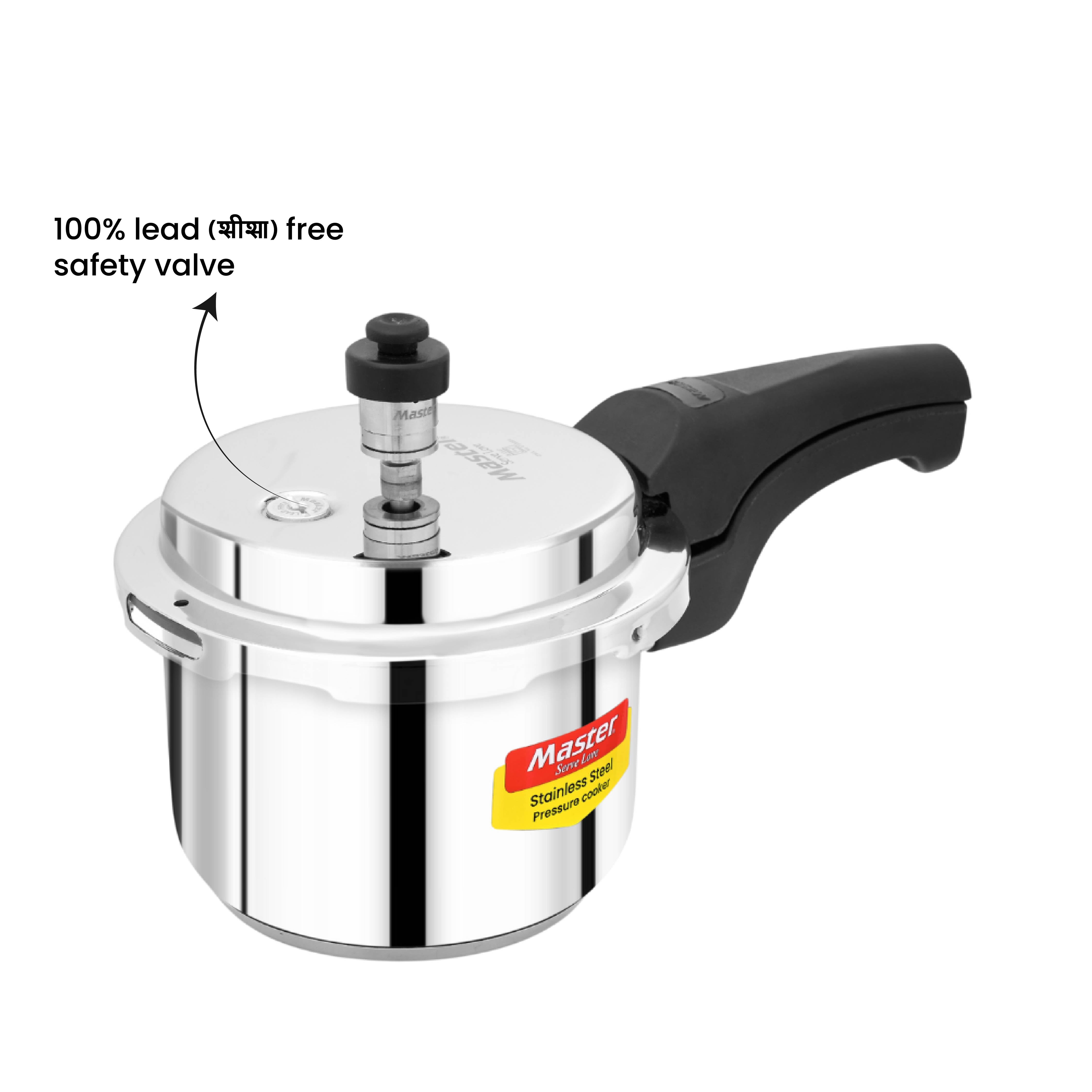 Smart 1.5L Stainless Steel Outer Lid Pressure Cooker - Induction Base