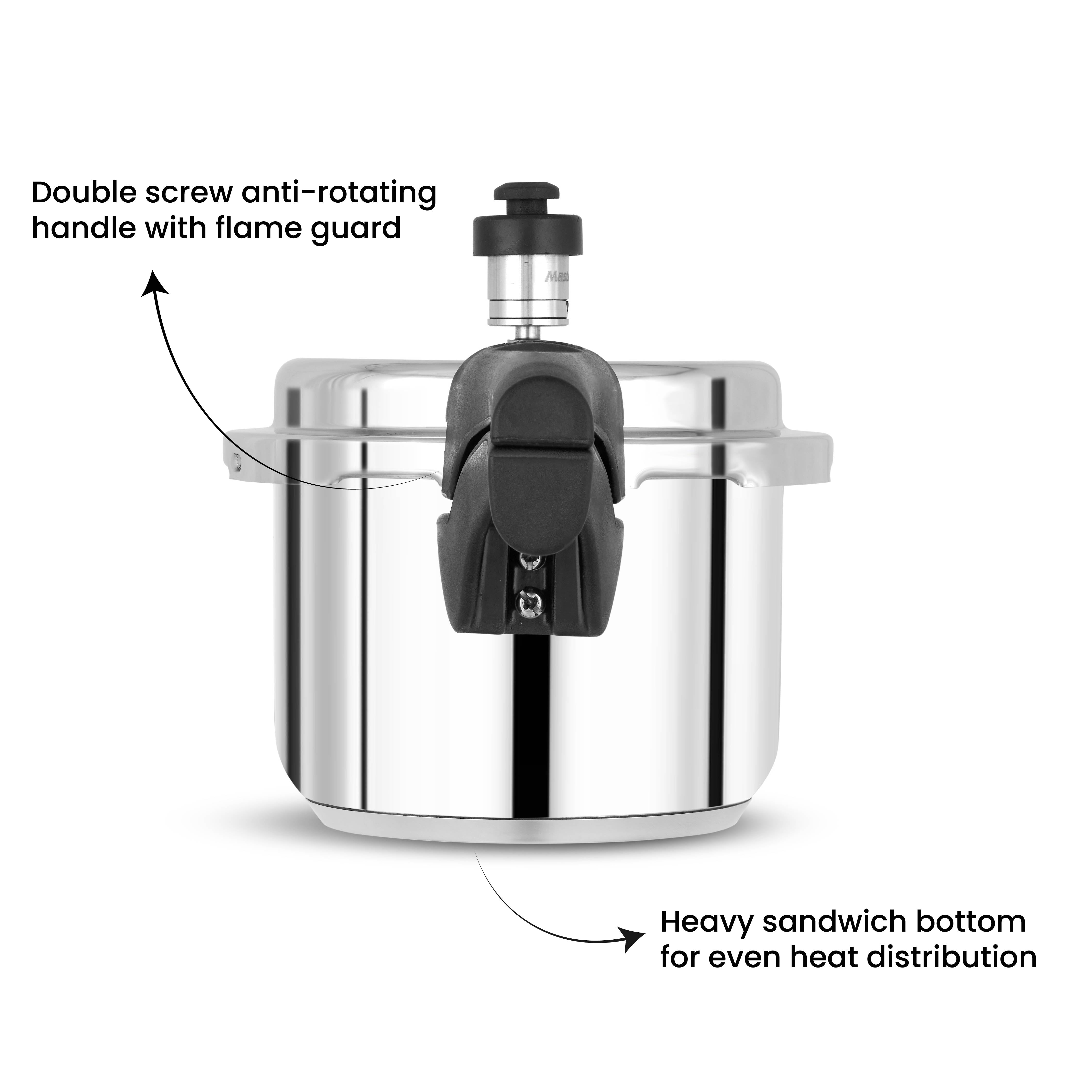 Smart 1.5L Stainless Steel Outer Lid Pressure Cooker - Induction Base