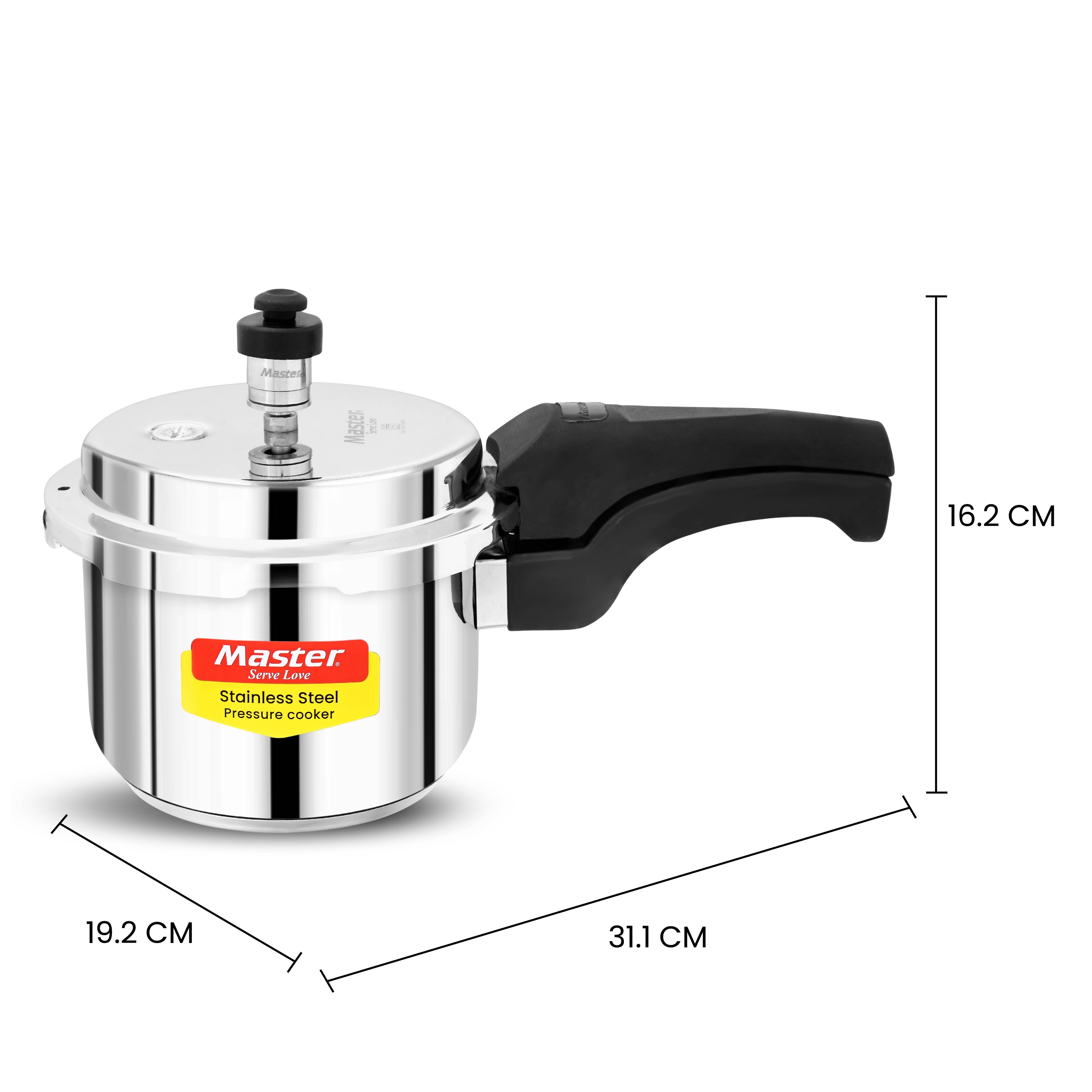 Smart 1.5L Stainless Steel Outer Lid Pressure Cooker - Induction Base