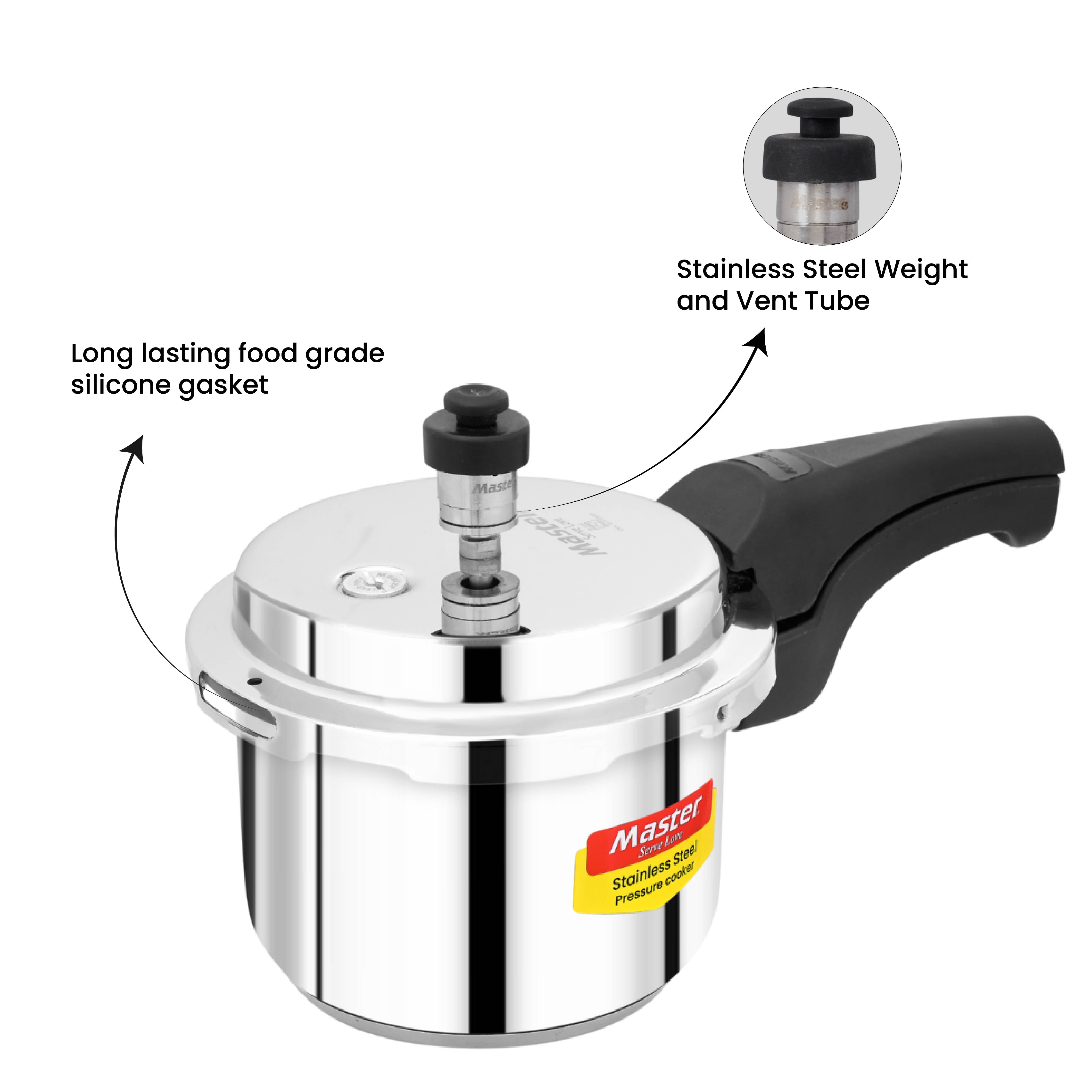 Smart 1.5L Stainless Steel Outer Lid Pressure Cooker - Induction Base