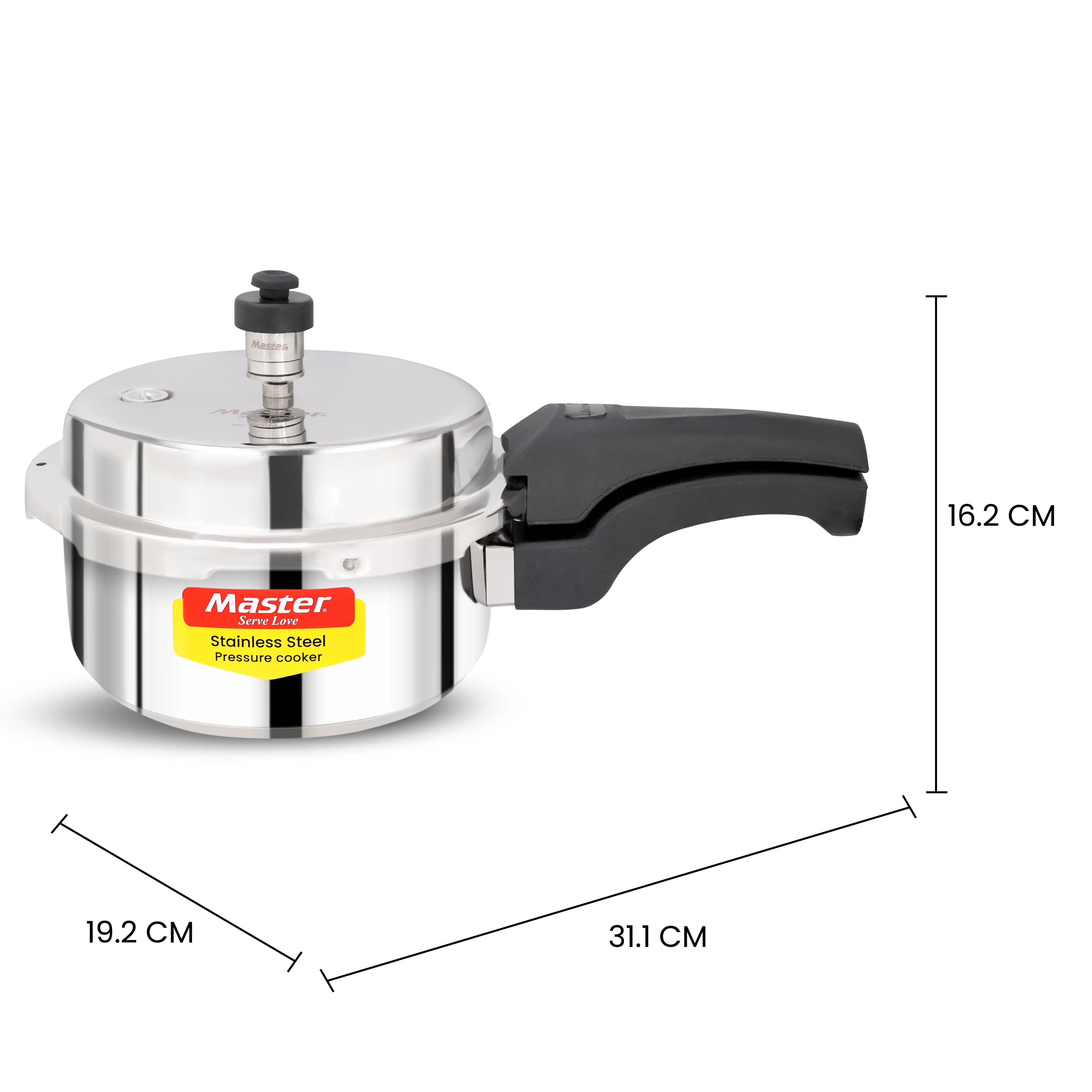 Smart 2L Stainless Steel Outer Lid Pressure Cooker - Induction Base