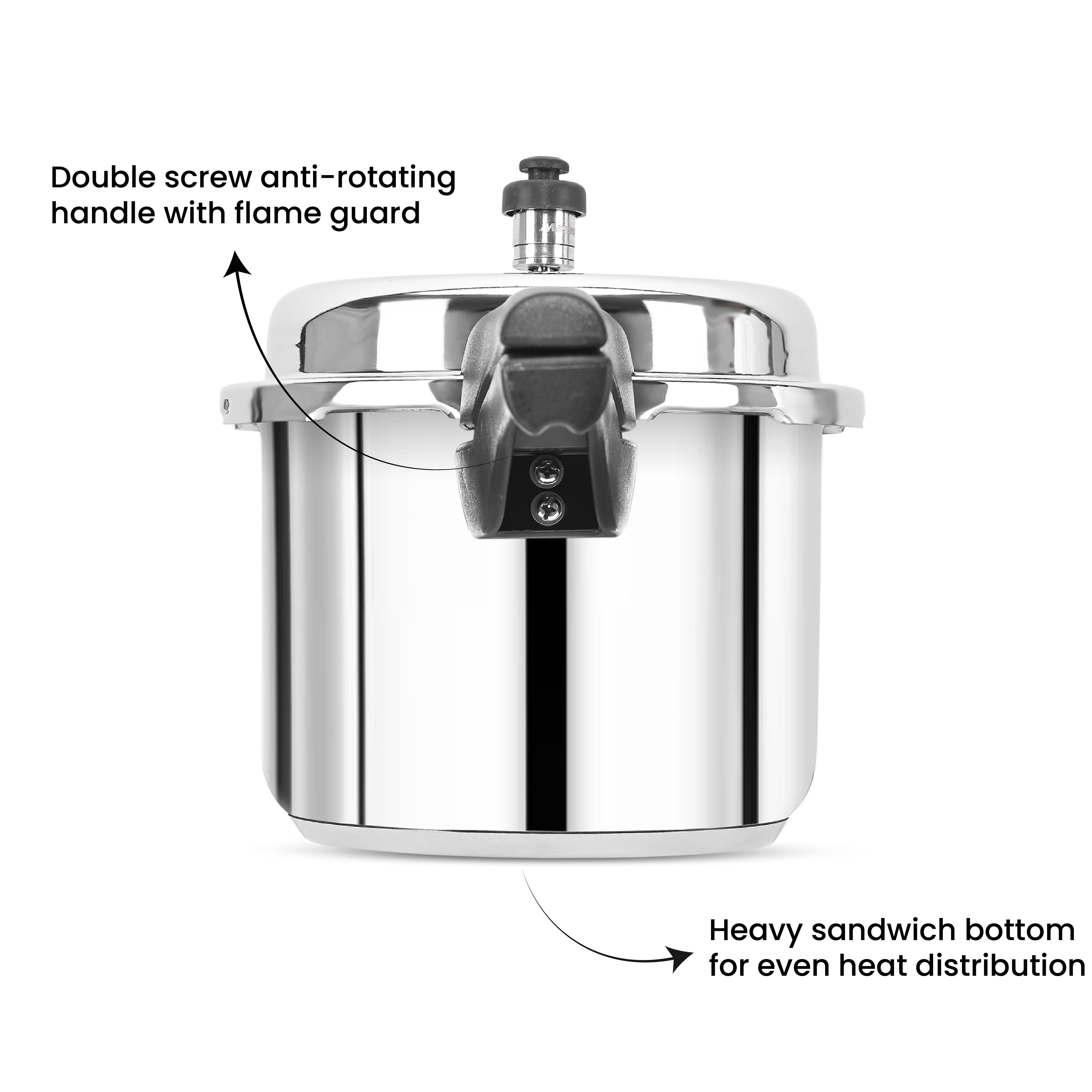 Smart 5L Stainless Steel Outer Lid Pressure Cooker - Induction Base