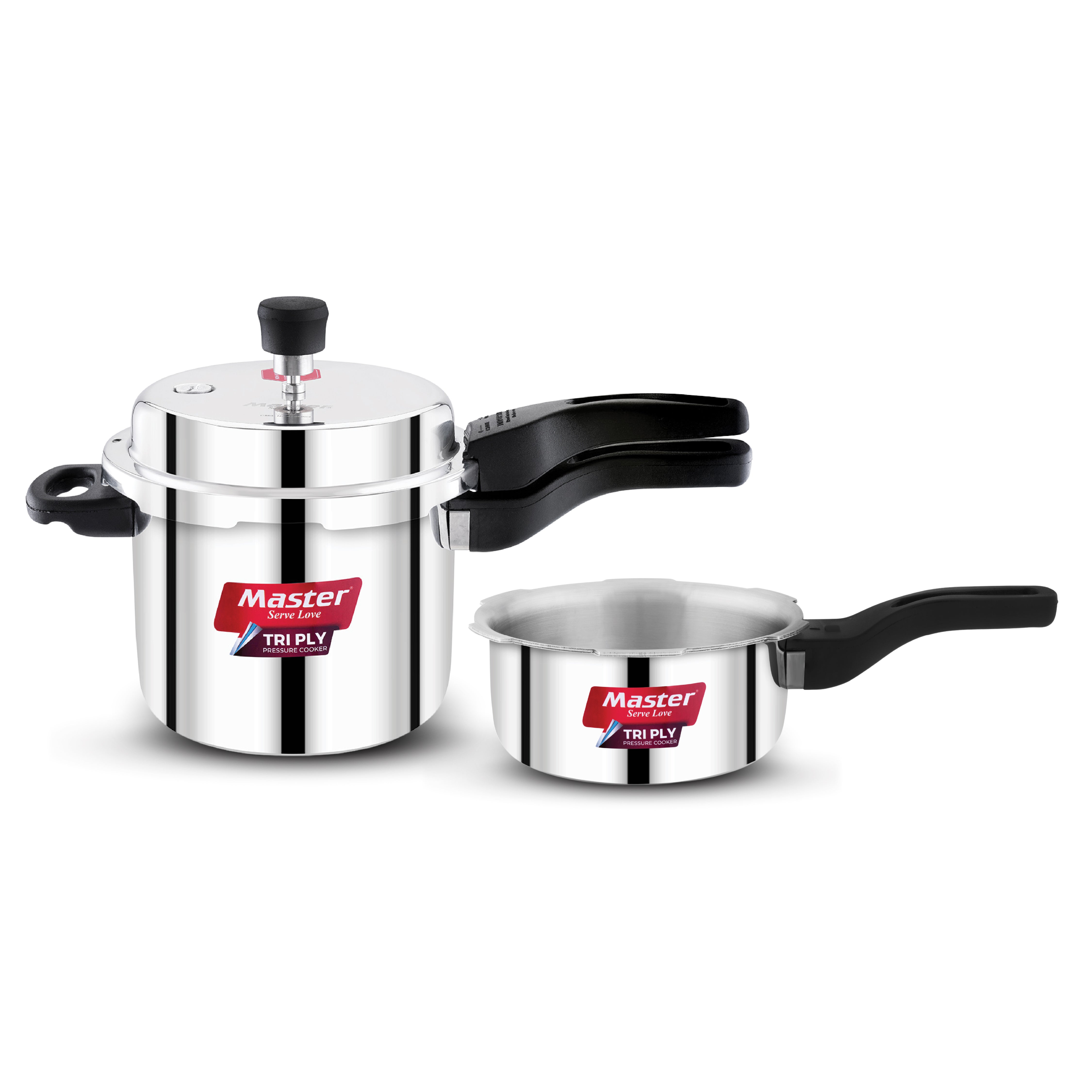 Triplica 5L+3L Tri Ply Outer Lid Pressure Cooker Combo - Induction Base