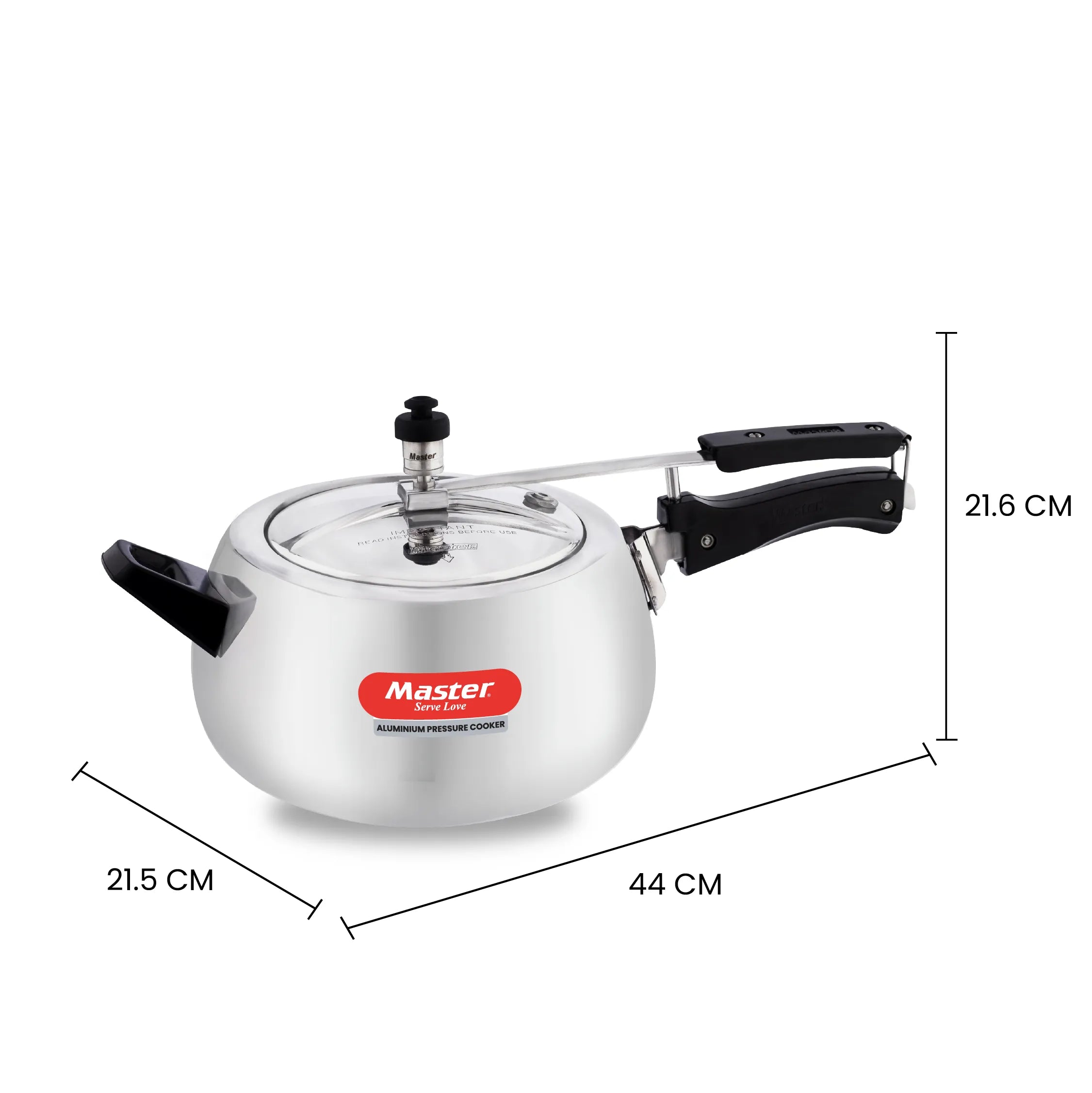 Marvella 5L Aluminium Inner Lid Pressure Cooker - Induction Base