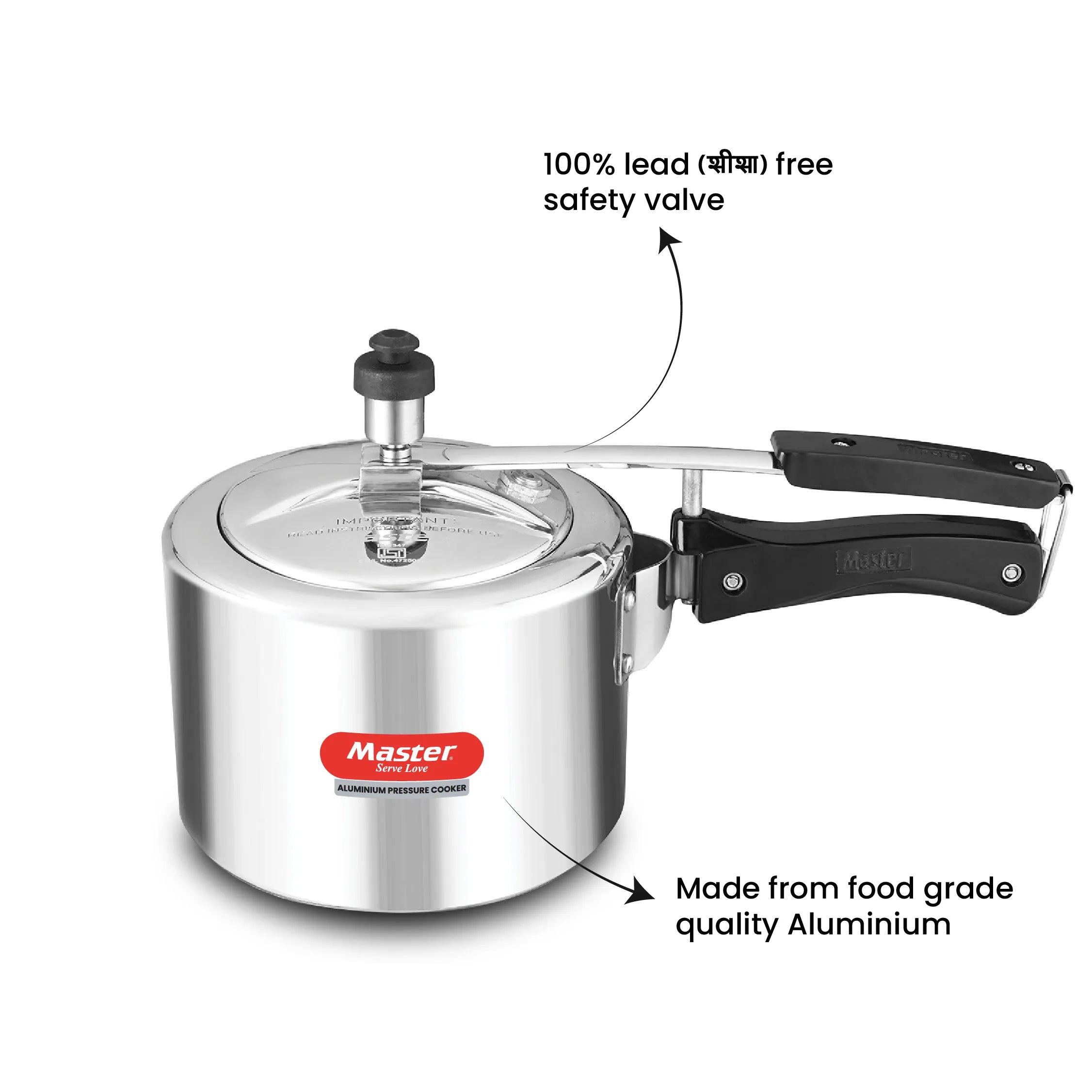 Perfect 3L Aluminium Inner Lid Pressure Cooker - Induction Base