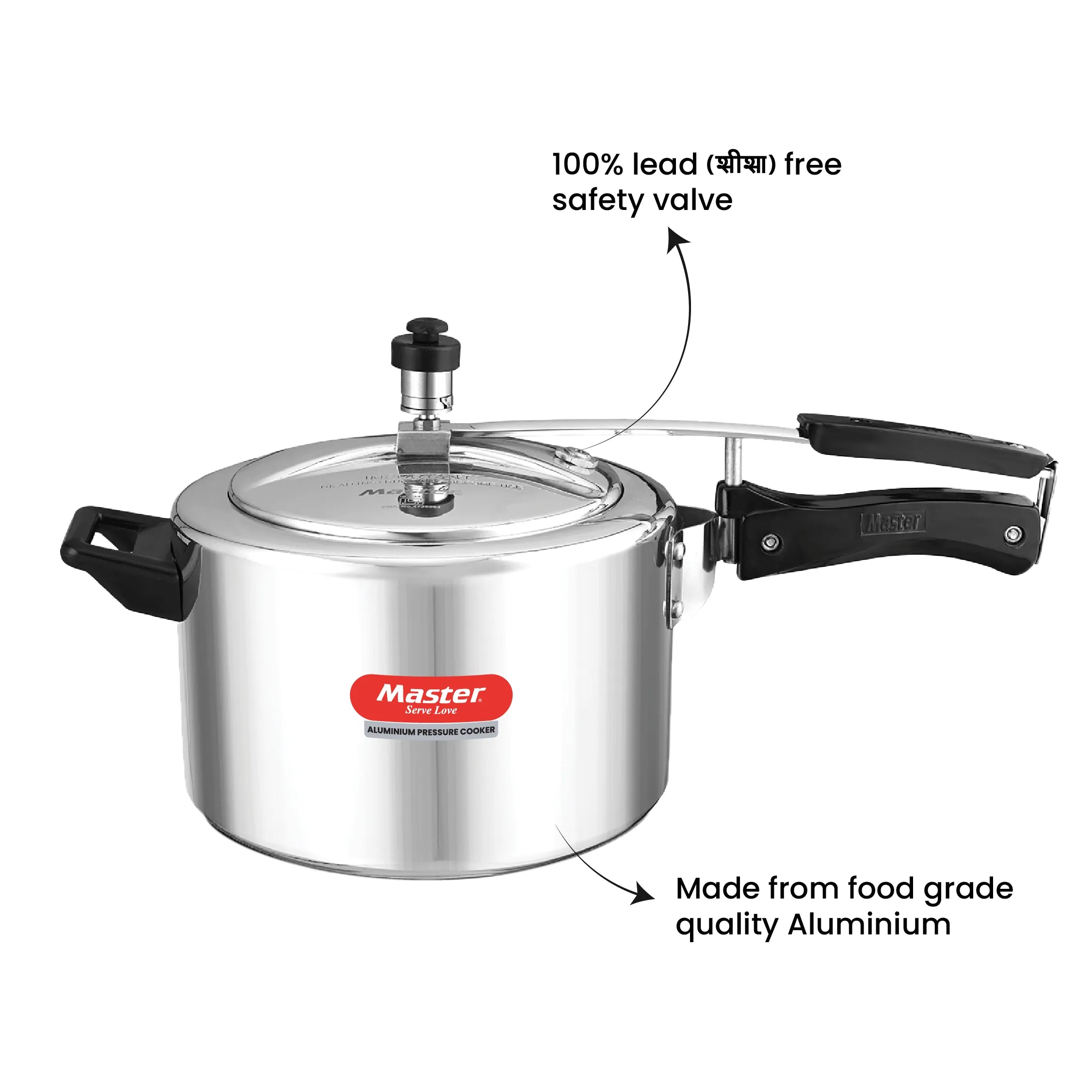 Perfect 5L Aluminium Inner Lid Pressure Cooker - Induction Base