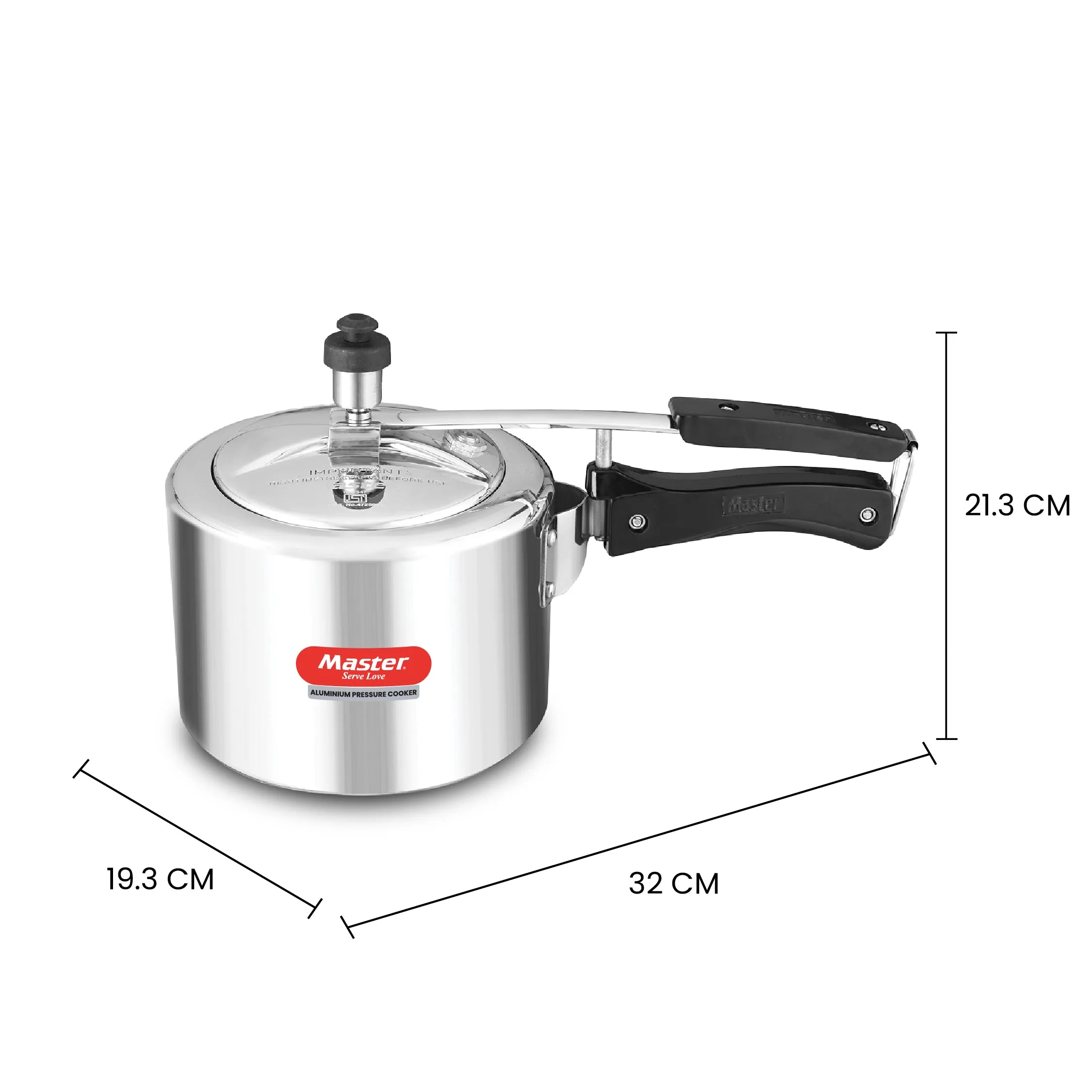 Perfect 3L Aluminium Inner Lid Pressure Cooker - Induction Base