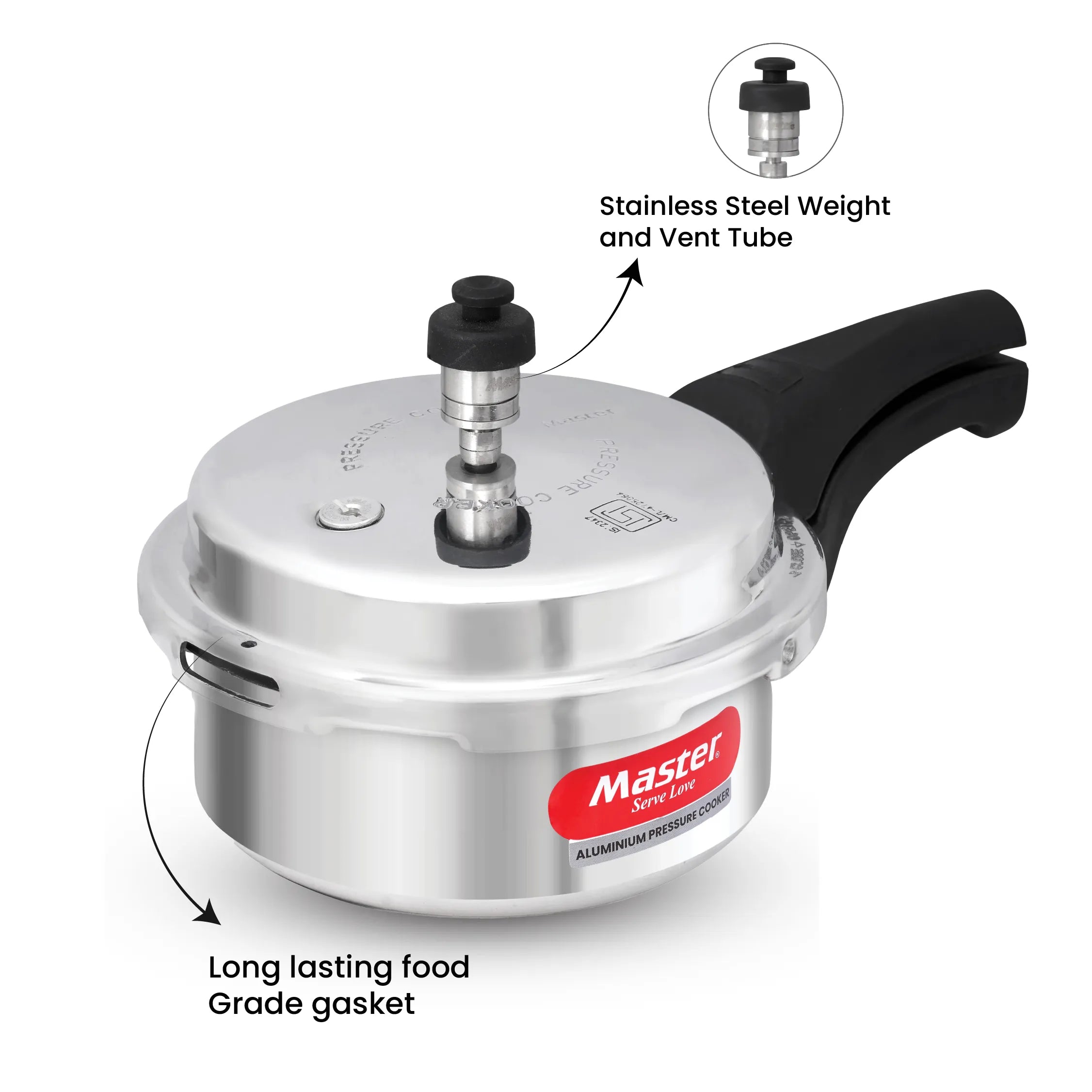 Popular 2L Aluminium Outer Lid Pressure Cooker - Induction Base