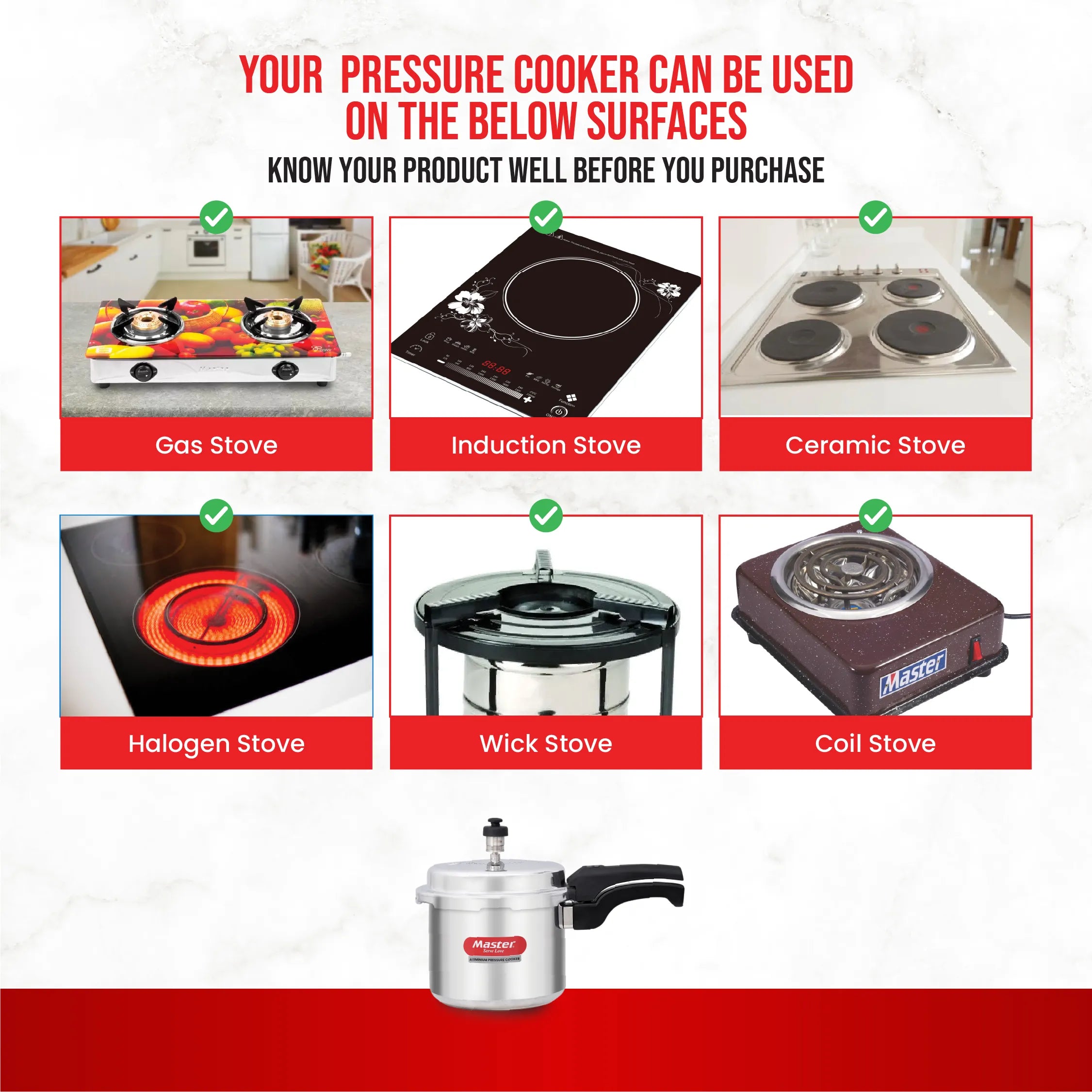 Popular 3L Aluminium Outer Lid Pressure Cooker - Induction Base