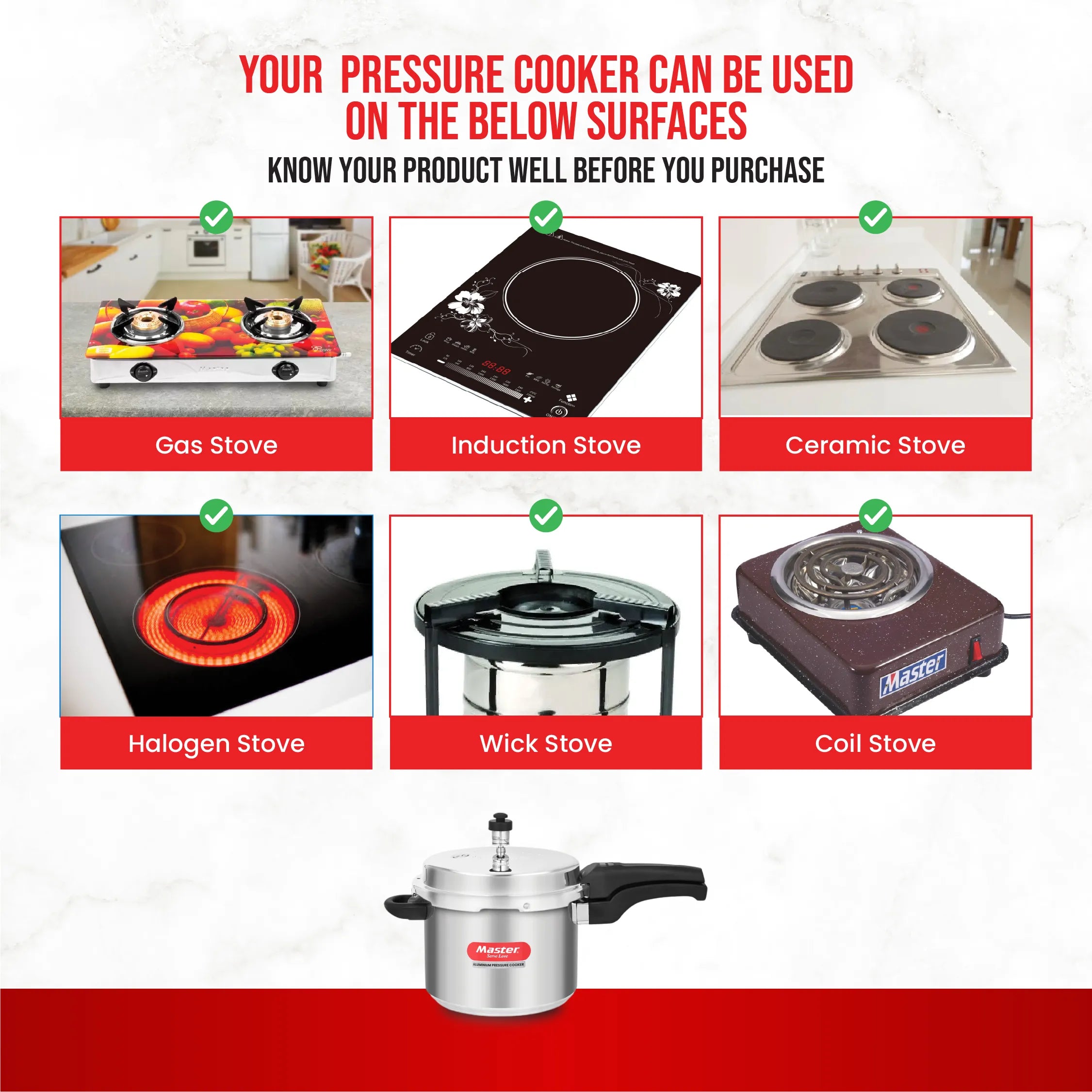 Popular 5L Aluminium Outer Lid Pressure Cooker - Induction Base