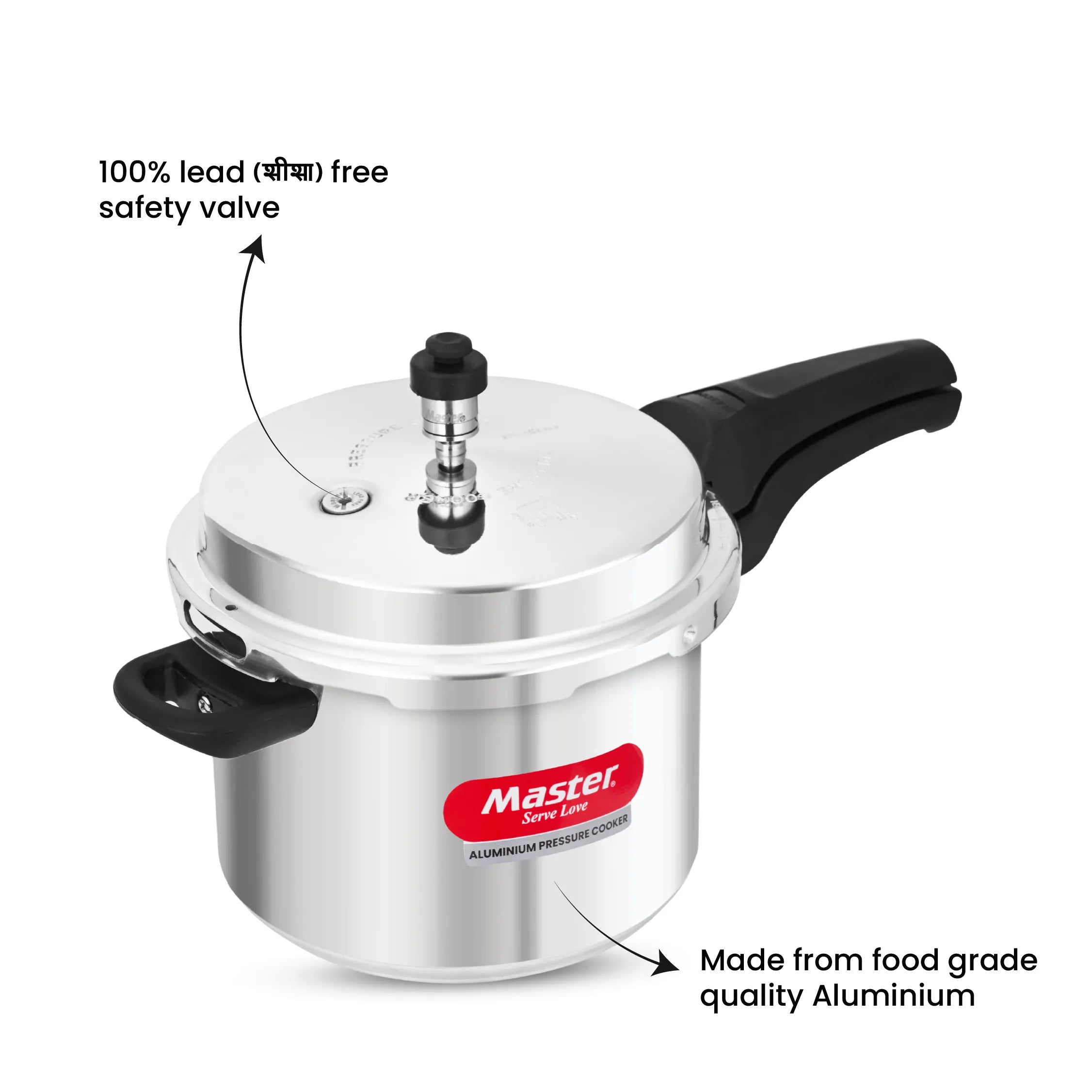 Popular 5L Aluminium Outer Lid Pressure Cooker - Induction Base