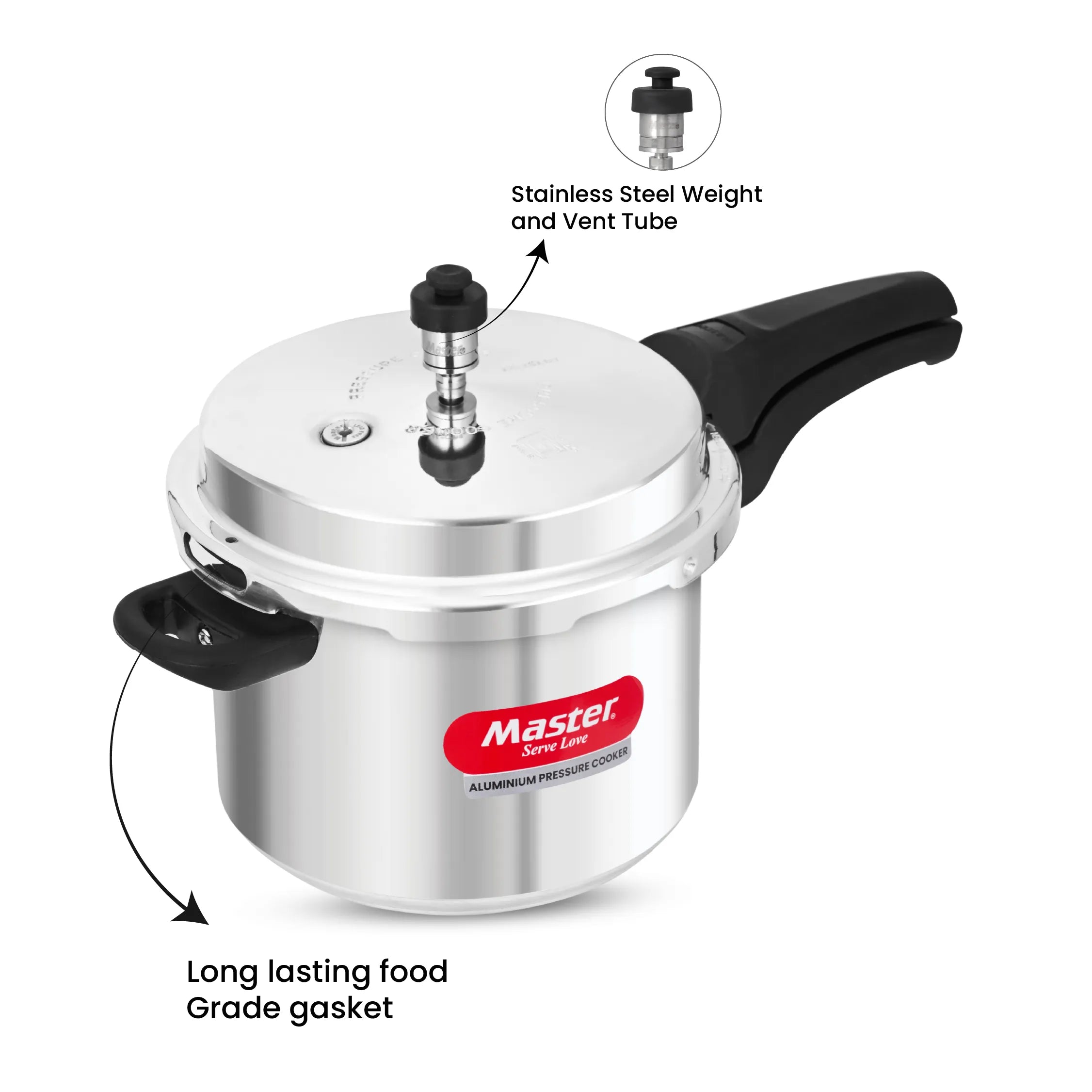 Popular 5L Aluminium Outer Lid Pressure Cooker - Induction Base