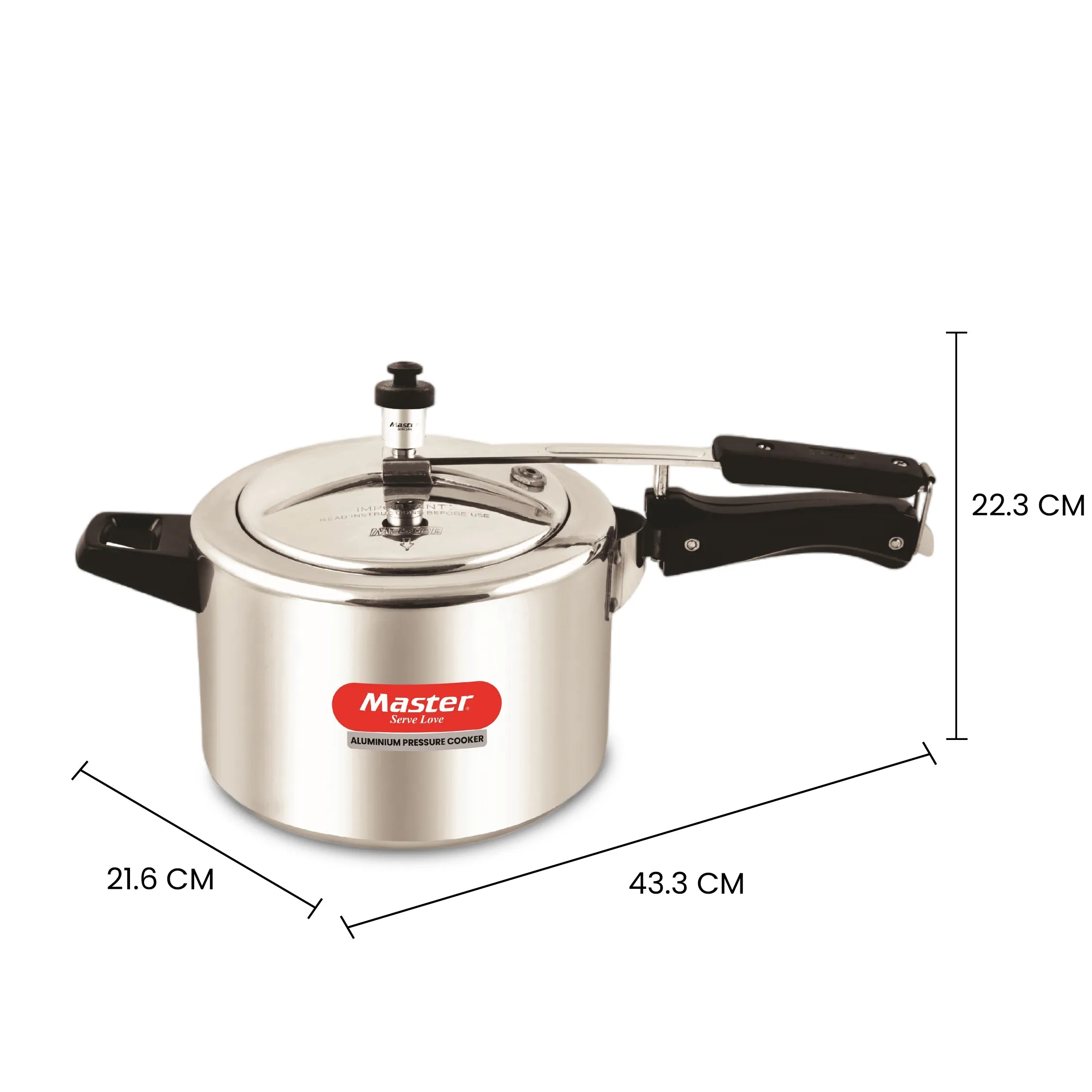 Secura 5L Aluminium Inner Lid Pressure Cooker - Induction Base