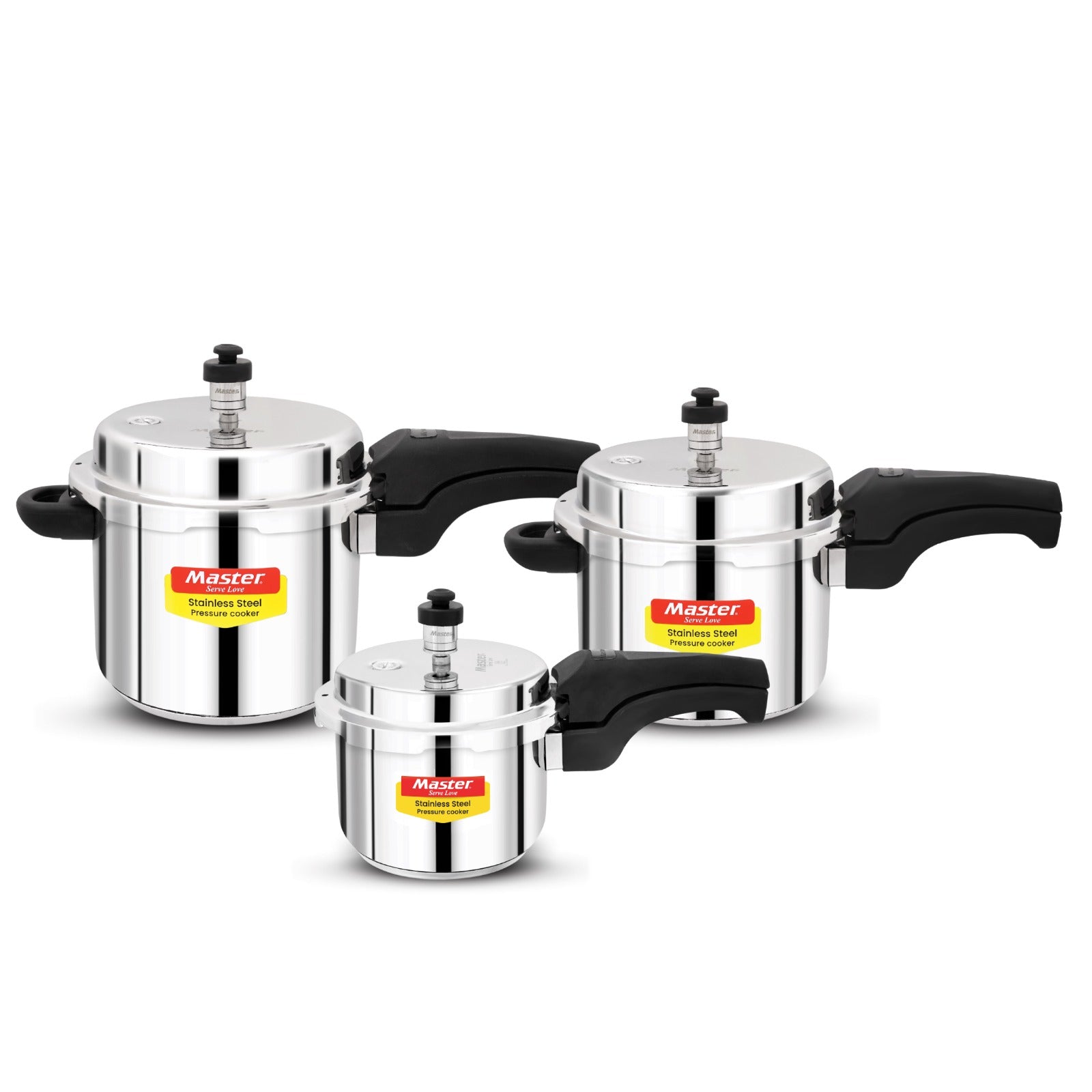 Magnum Pro 5L+3L+1.5L Stainless Steel Outer Lid Pressure Cooker Combo - Induction Base